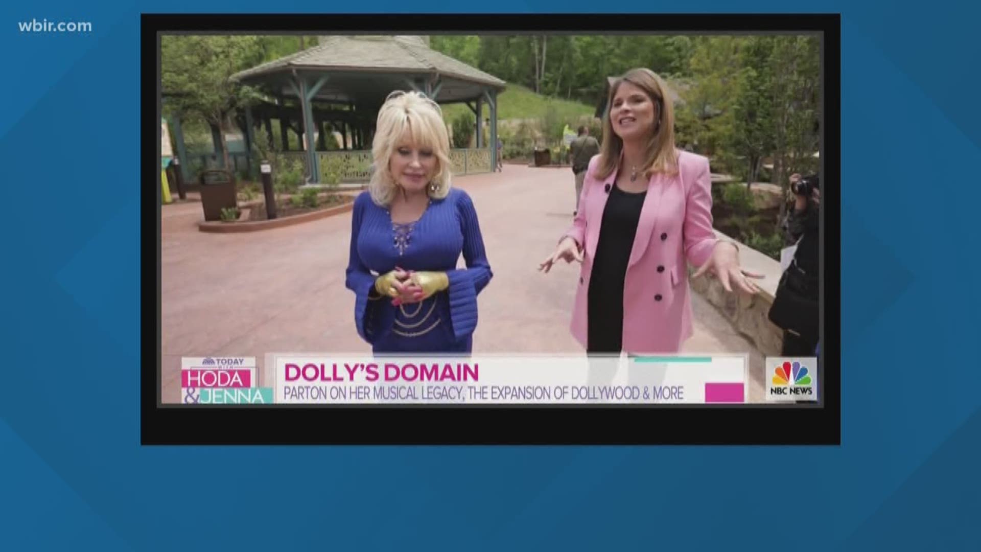 Jenna Bush Hager interviewed the East Tennessee icon in the middle of the new Wildwood Grove expansion at Dollywood.