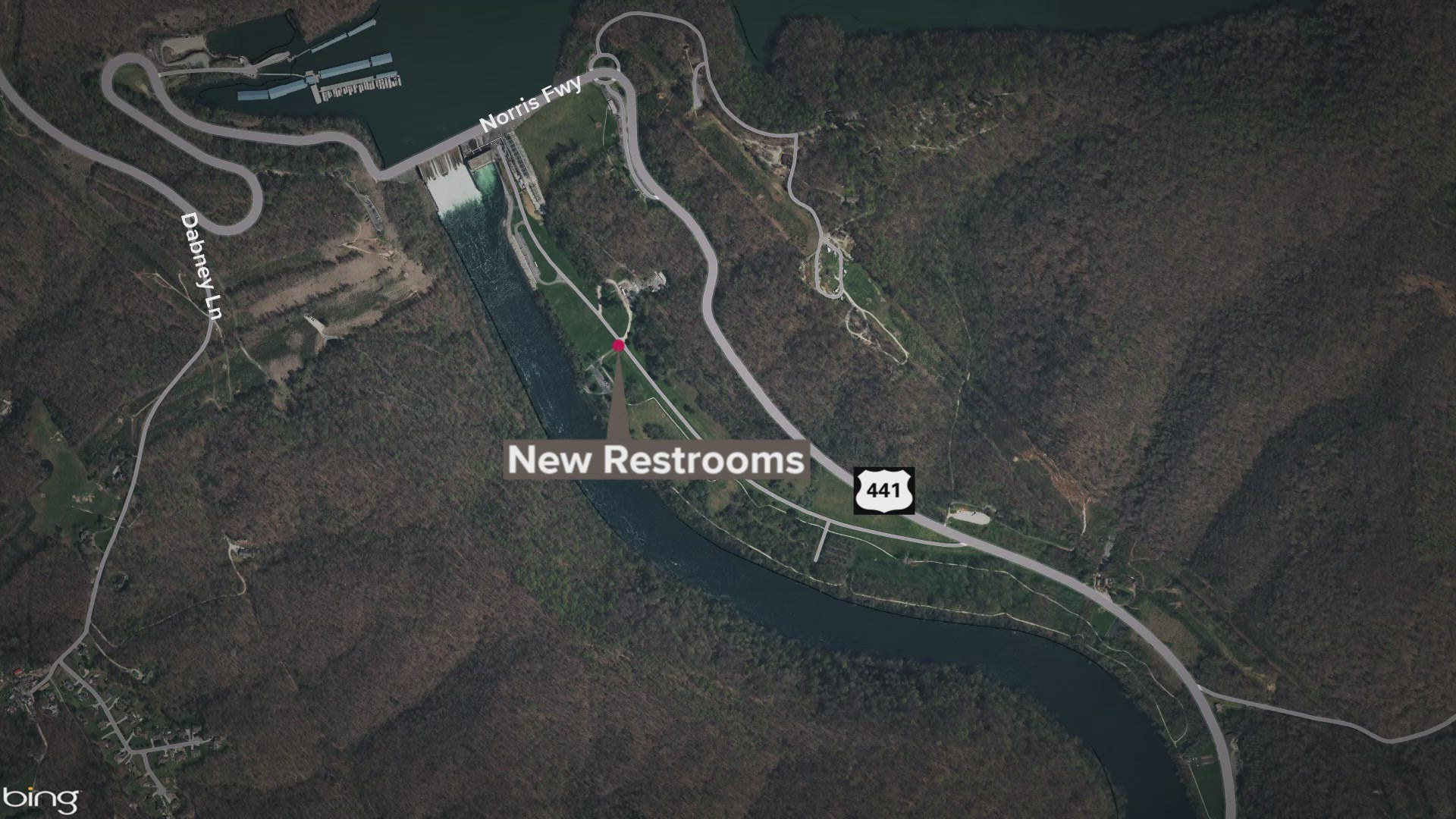 The bathrooms will be near the Songbird Trailhead on public land managed by the Tennessee Valley Authority.