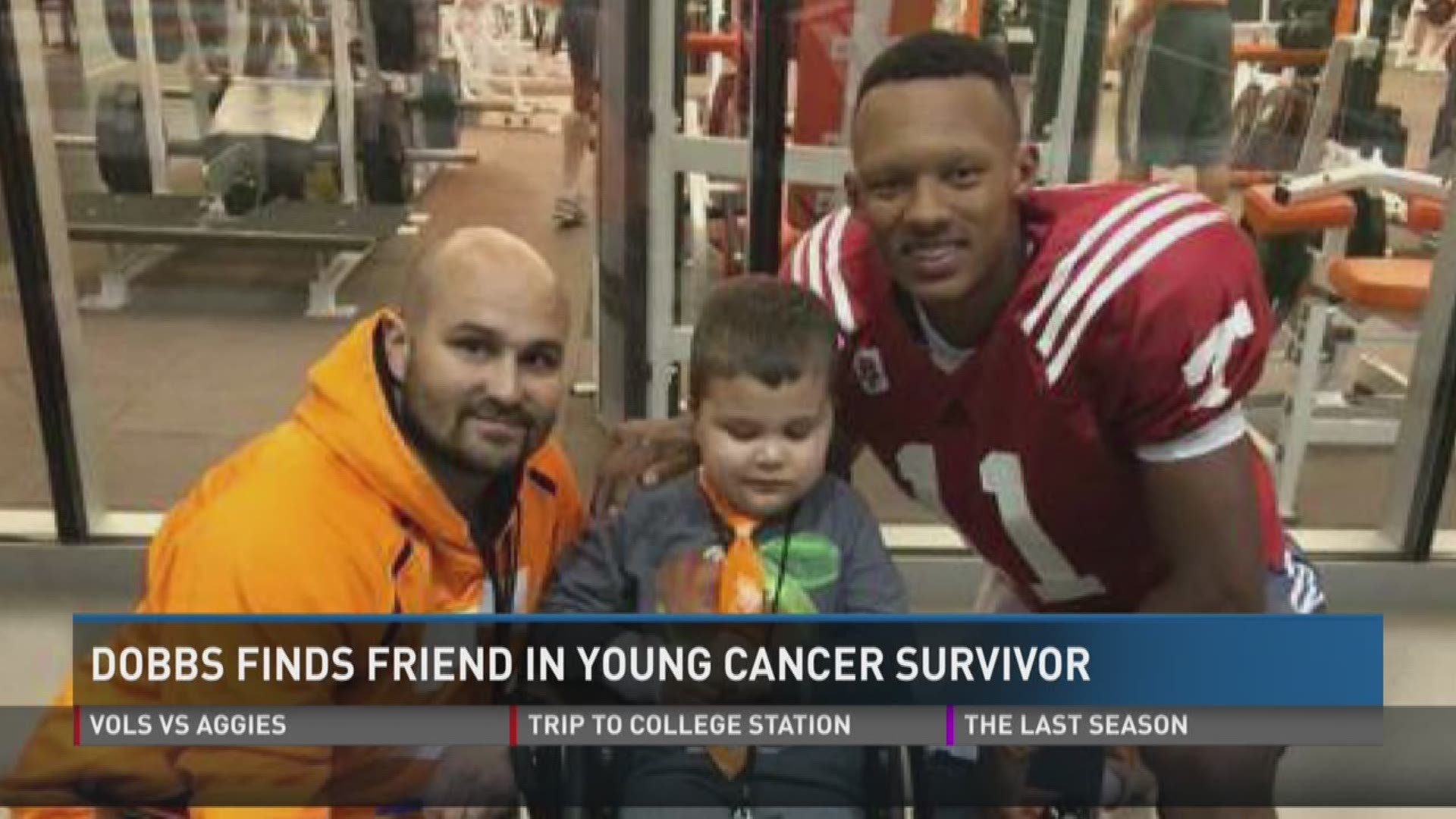 A young cancer survivor caught UT QB Josh Dobbs' attention when they met two years ago. Ever since, they have been there to encourage each other.