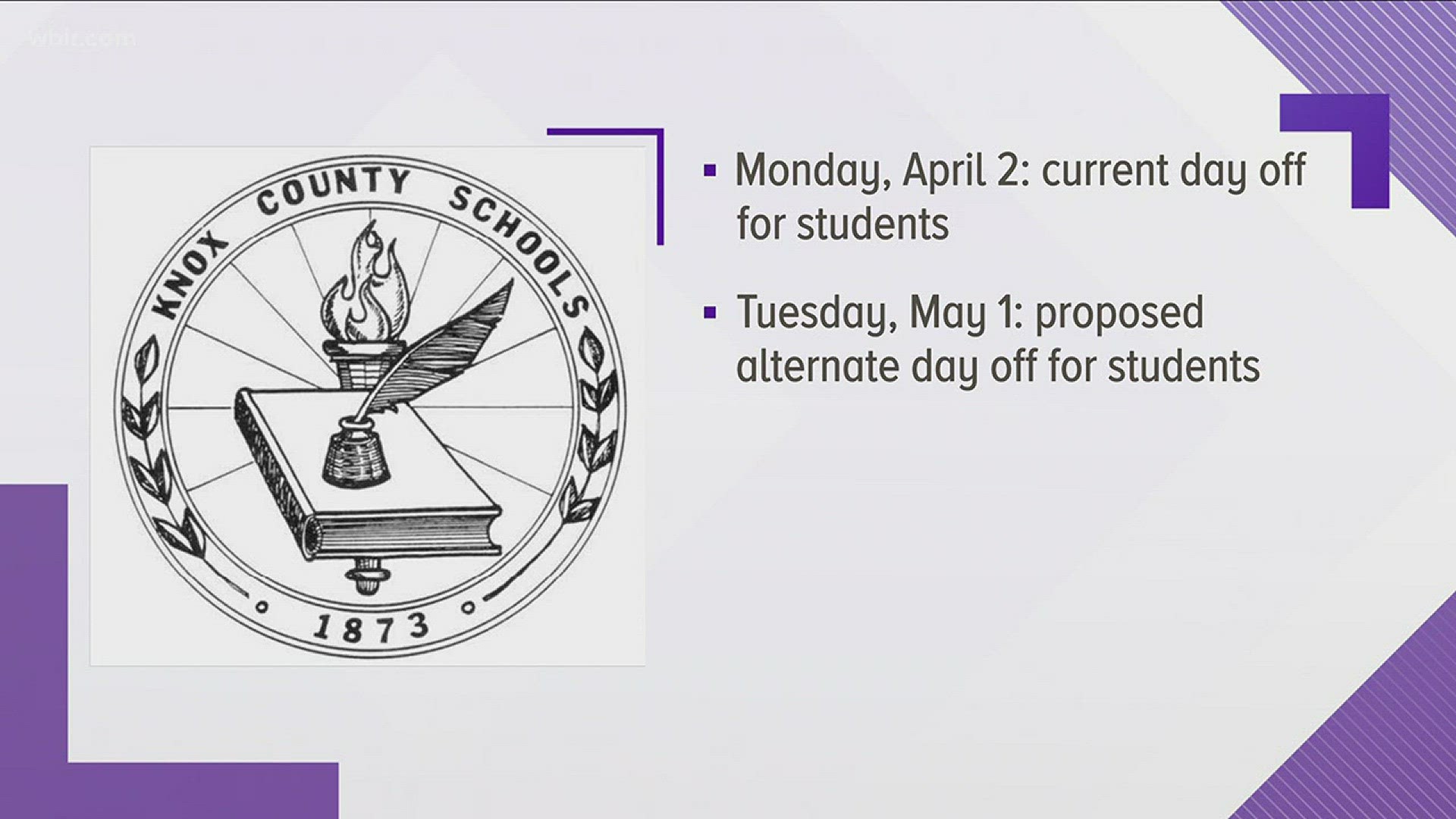 Feb. 7, 2018: Knox County School Superintendent Bob Thomas is asking for a calendar change in the spring.