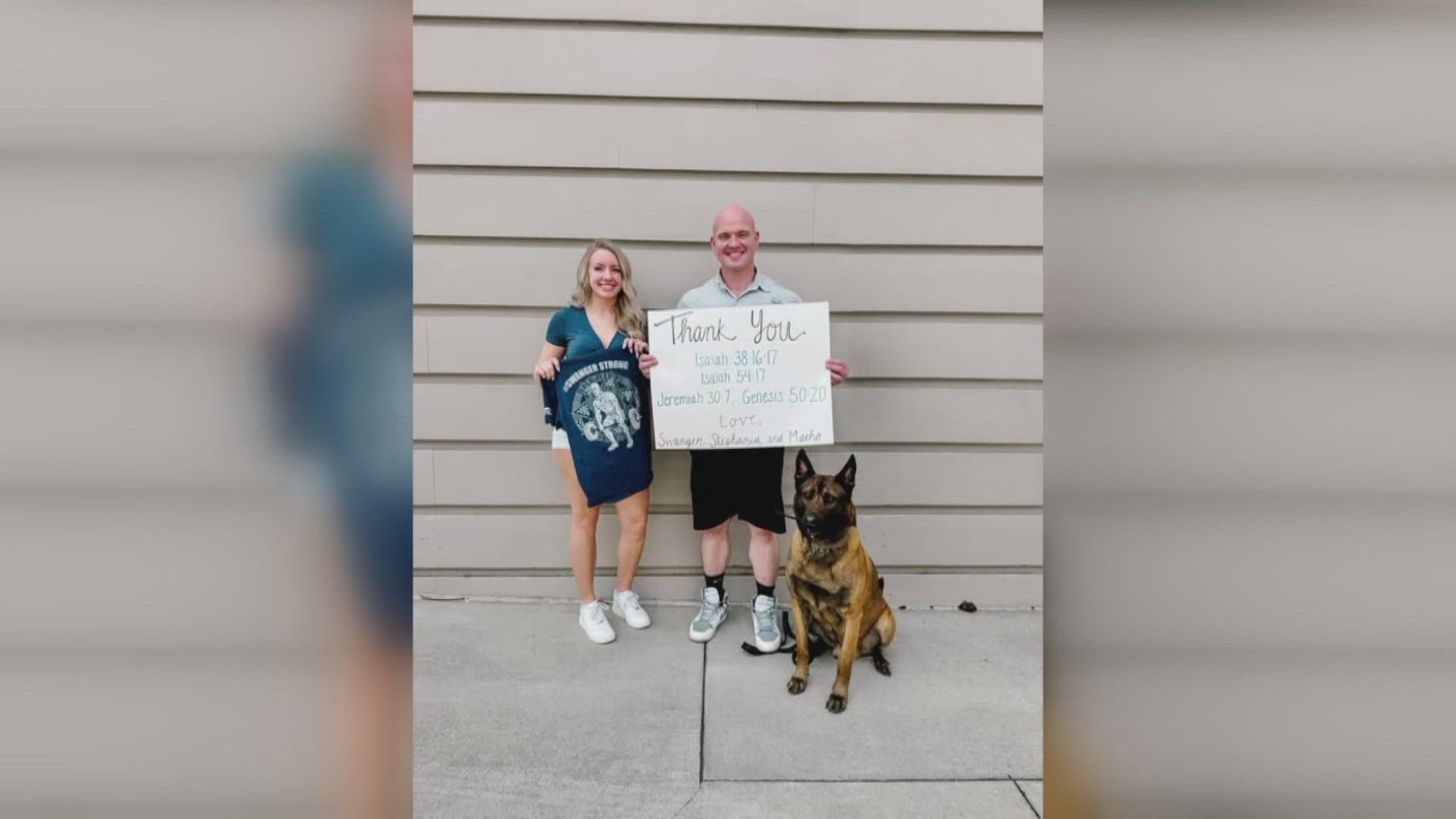 Deputy Dalton Swanger thanked supporters after surviving a critical injury sustained during an attack on duty.