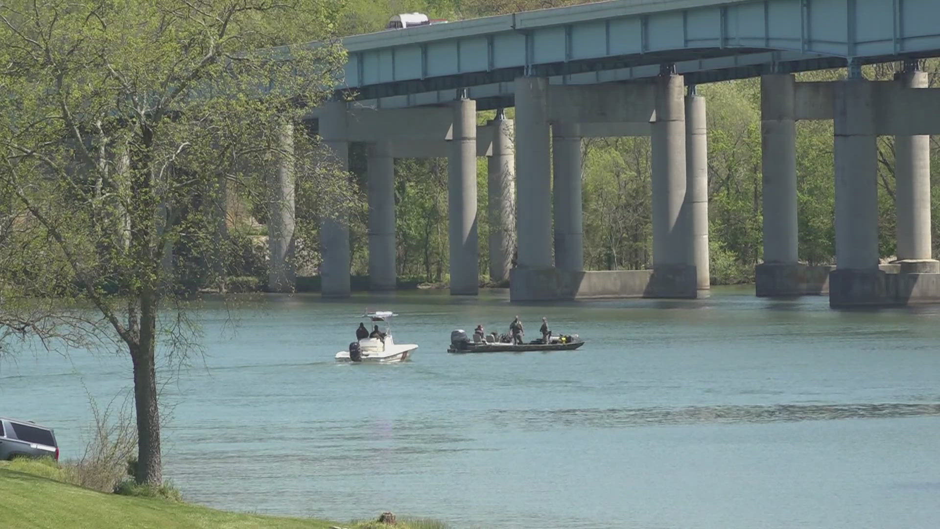 Authorities said the teens jumped into the Tennessee River from the I-75 bridge early Wednesday morning during a stolen vehicle chase.