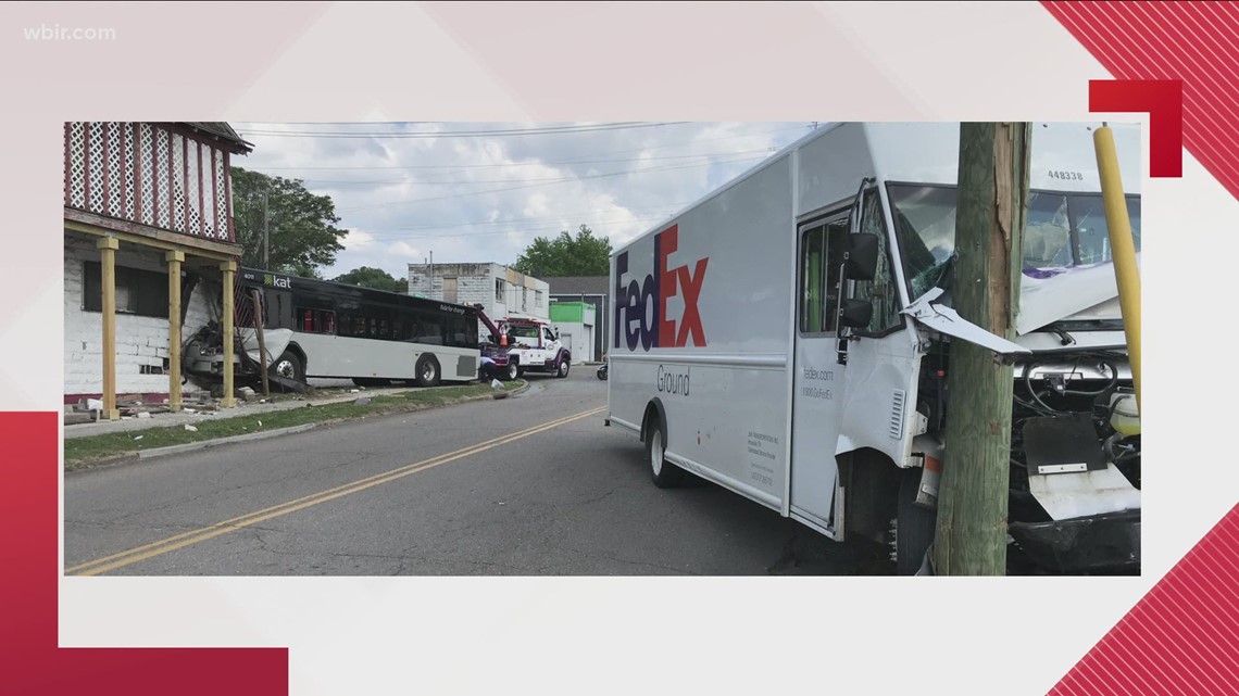 One rider injured after KAT bus and FedEx truck crash