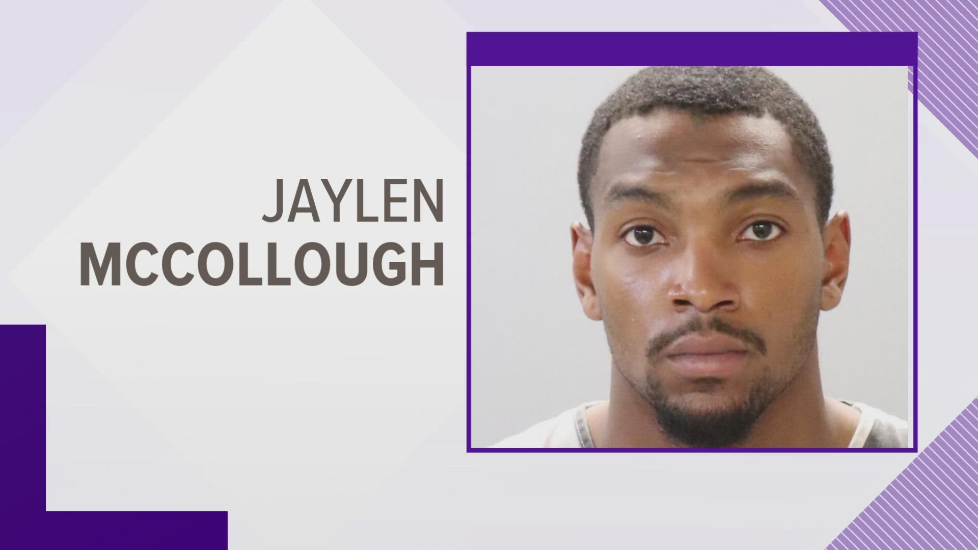 Jaylen McCollough, a senior starting safety, was being held Sunday night at the Roger D. Wilson Detention Facility.