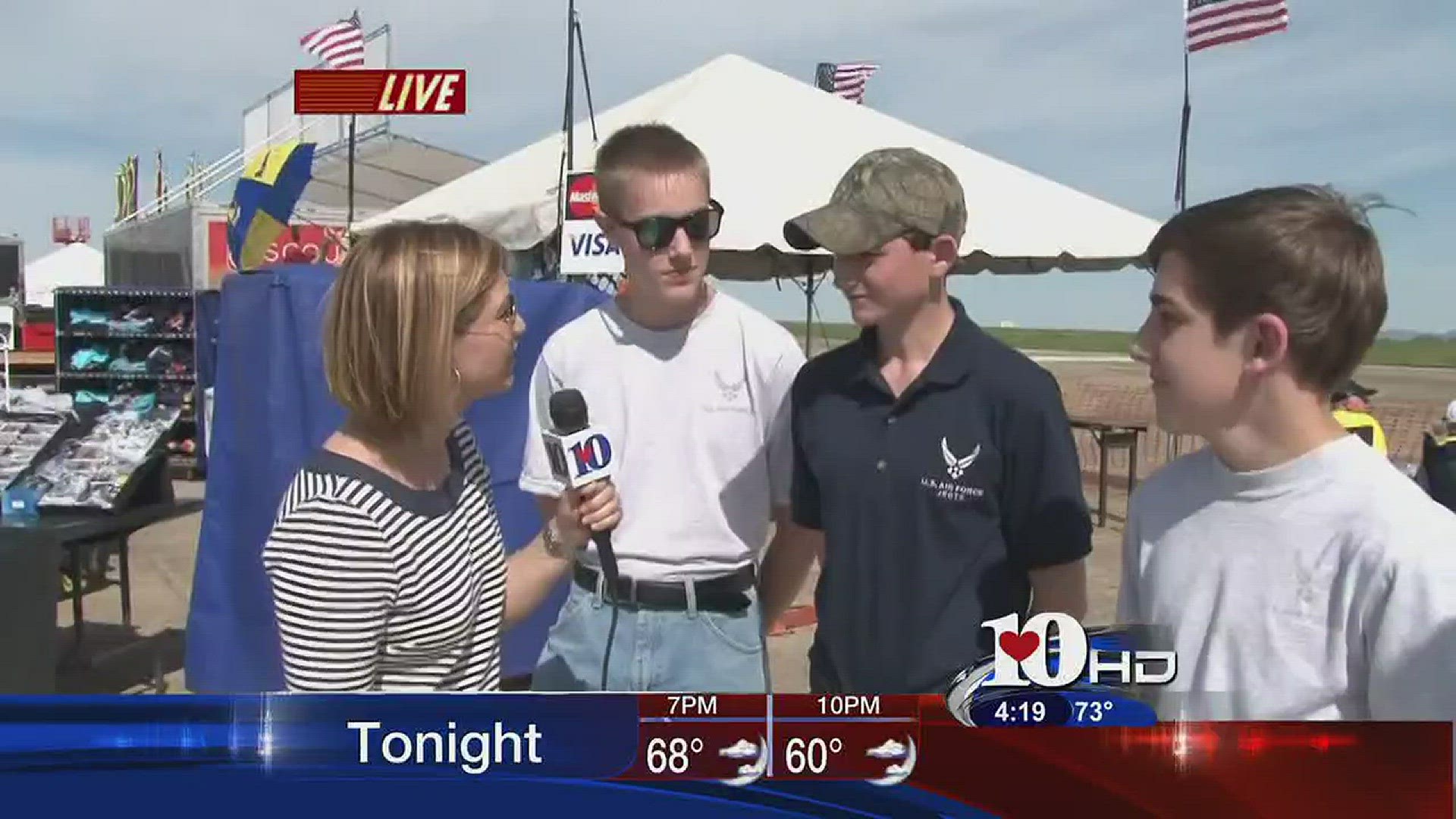 Live at Five at 4April 15, 2016oRobin and John talk with members of the Karns High School JROTC who were enjoying the Smoky Mountain Air Show