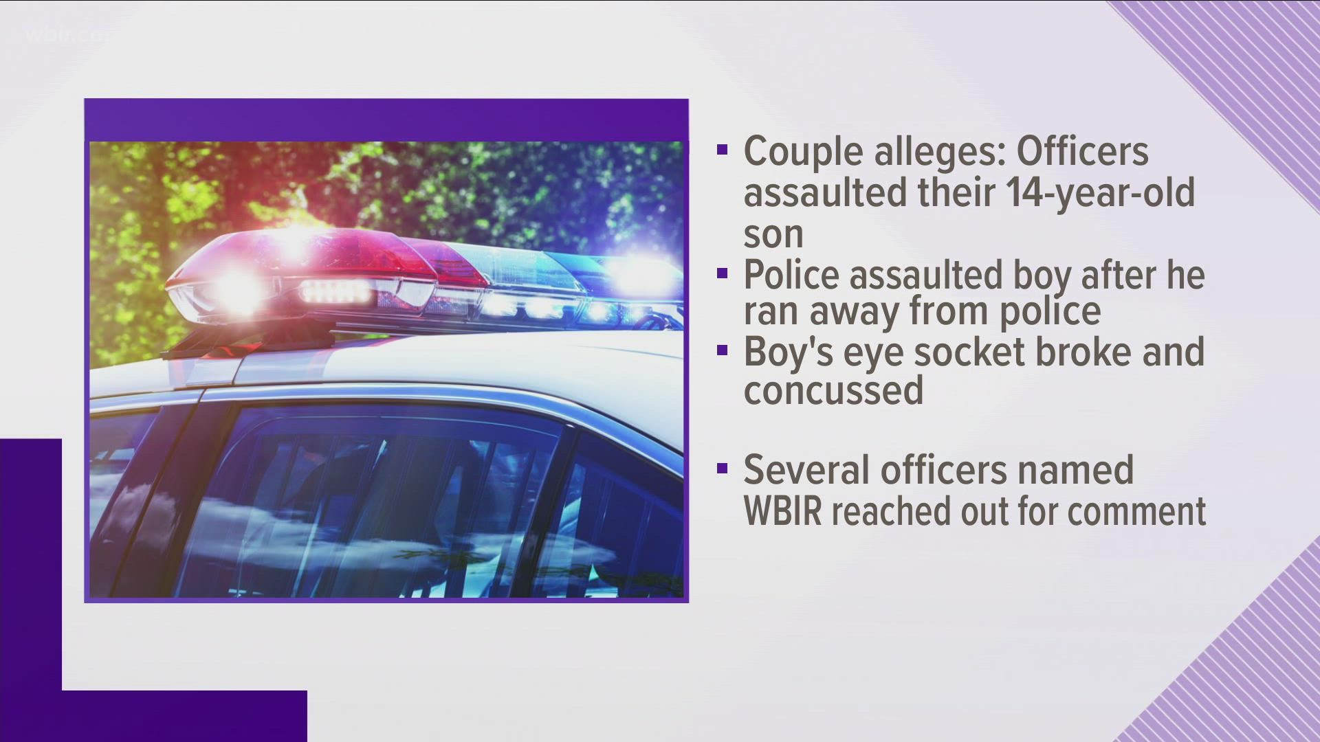 A Claiborne County couple claims a county deputy and a Tazewell police officer assaulted their 14-year-old son in November 2020.