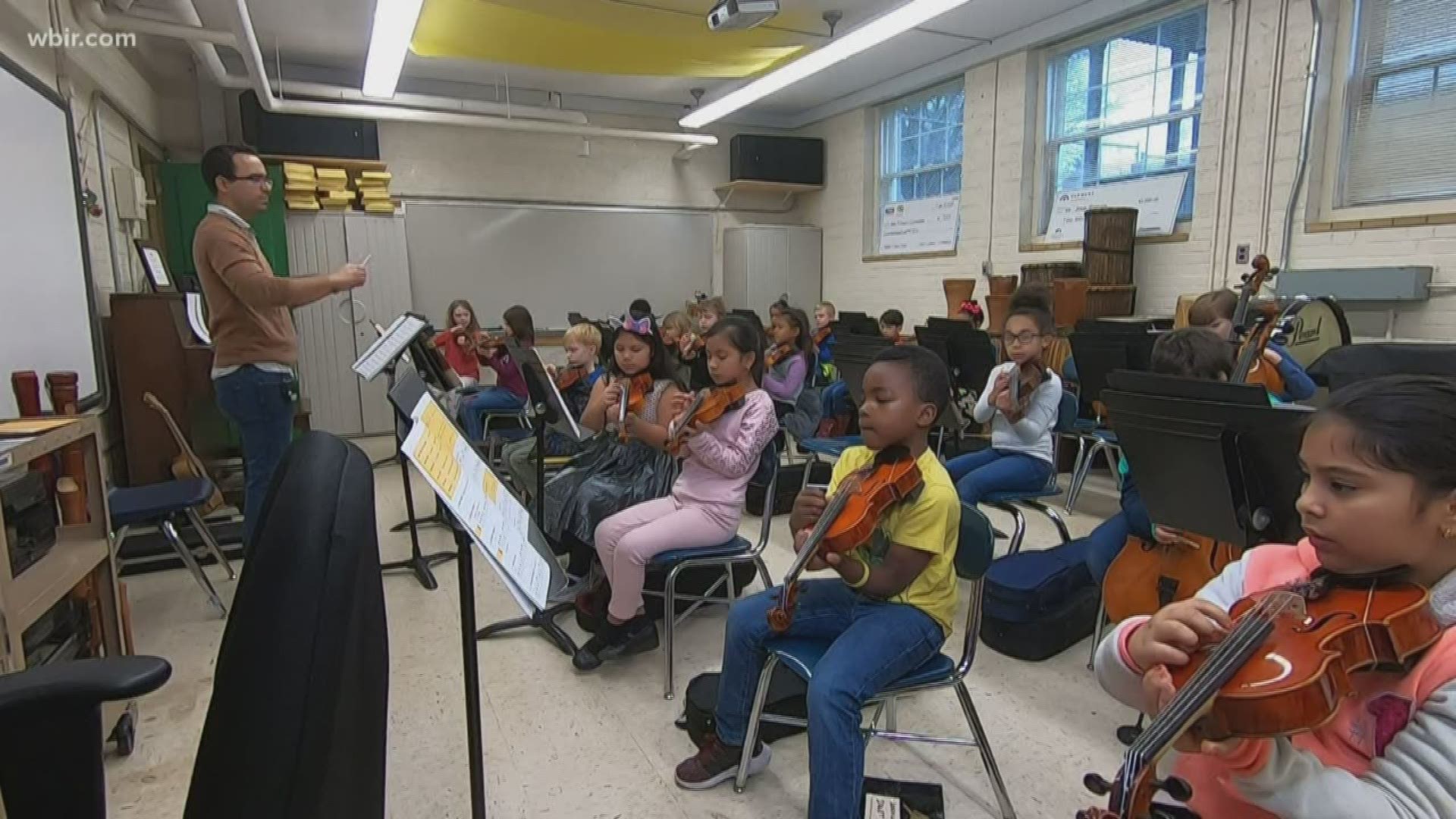 The youngest orchestra in Knoxville is sitting in a classroom at Beaumont Magnet Academy.