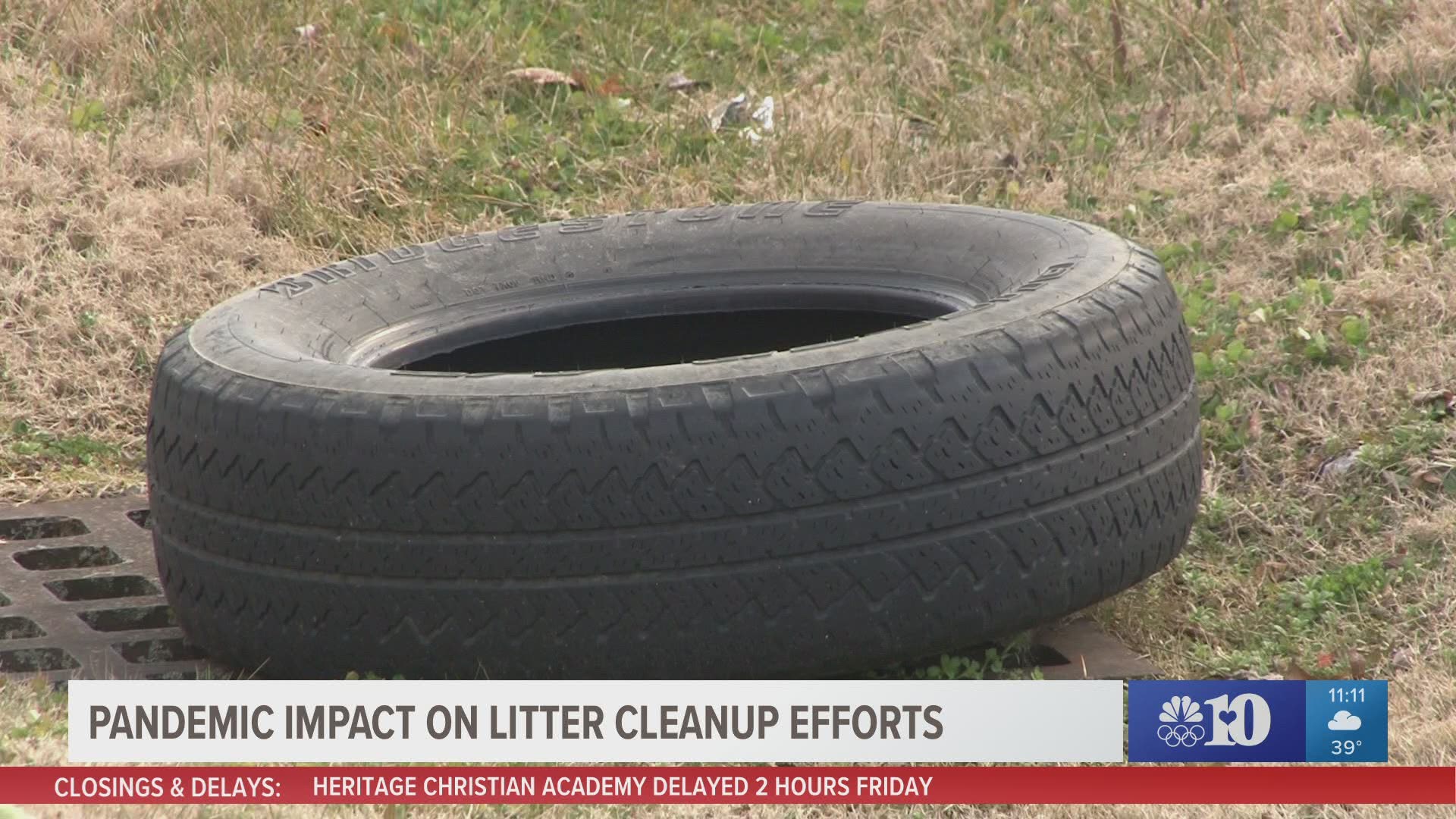 Officials said that litter could be more visible because there is not enough foliage to cover it up, and because the city has not been able to take litter crews out.