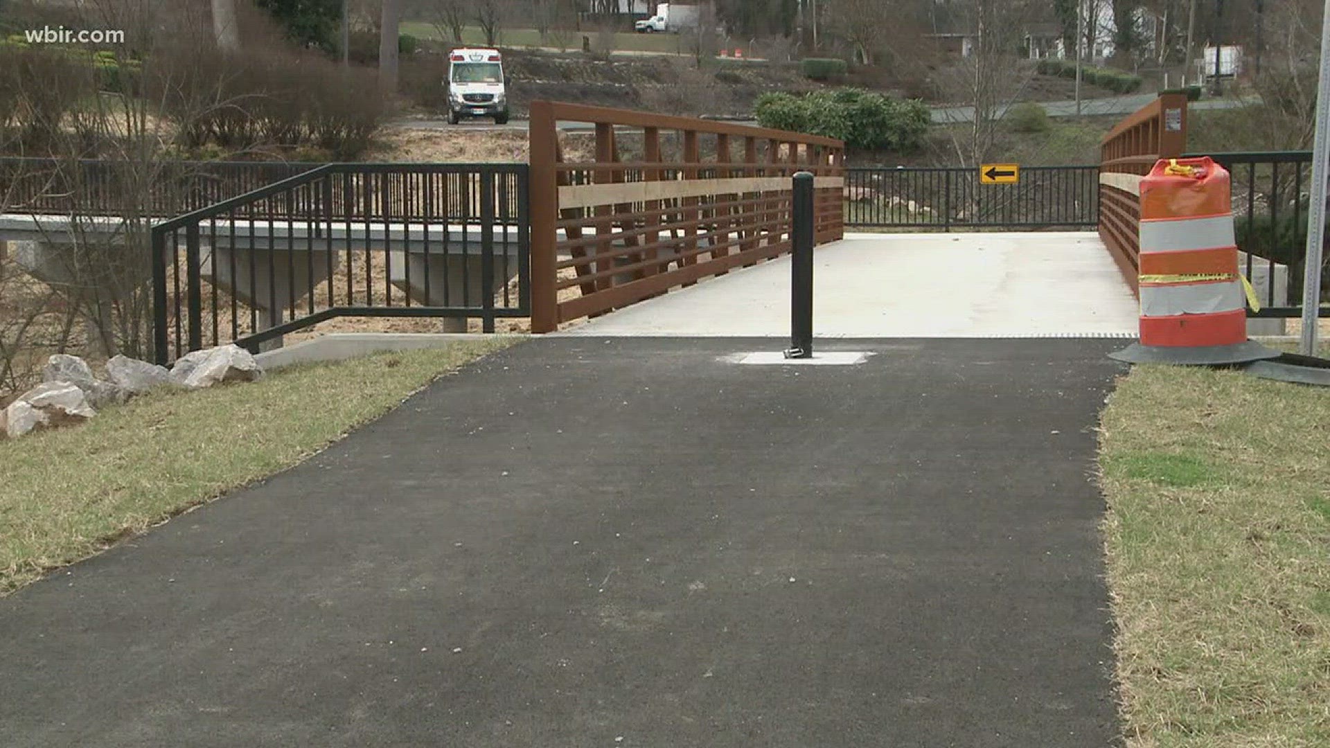 Feb. 19, 2018: Crews are putting the final touches on a new segment of the First Creek Greenway in North Knoxville.