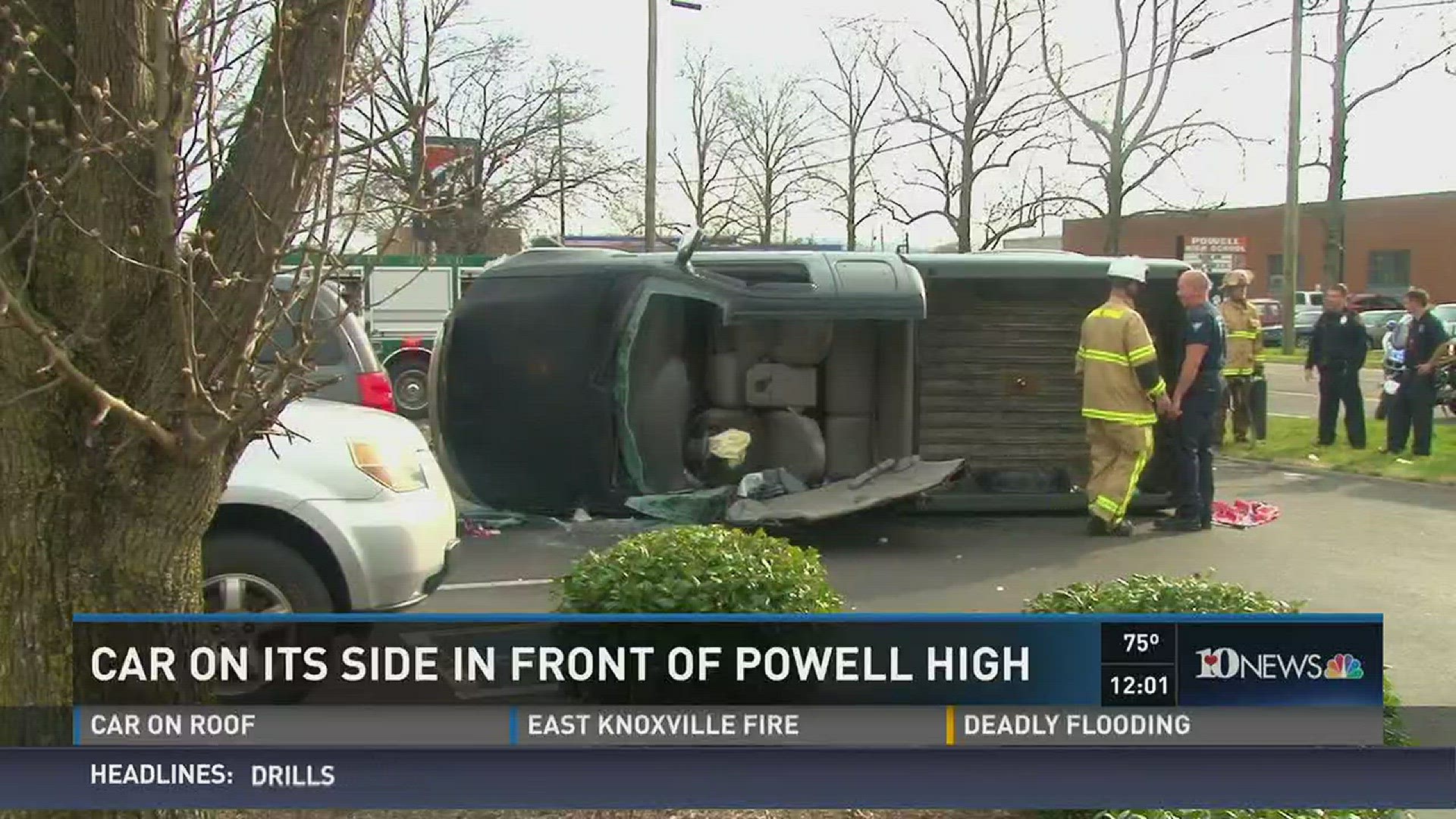 The accident at Powell High School was reported at 8:20 a.m. on Emory Road at Brickyard Road.