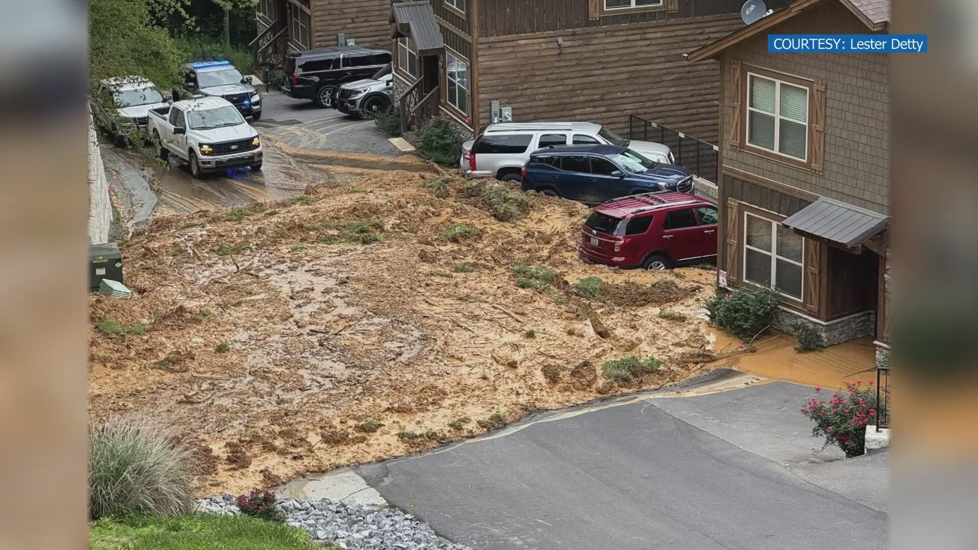 Officials think the water came from a water leak above the mudslide. The utility department shut off the water and they say the property owners are cleaning it up.
