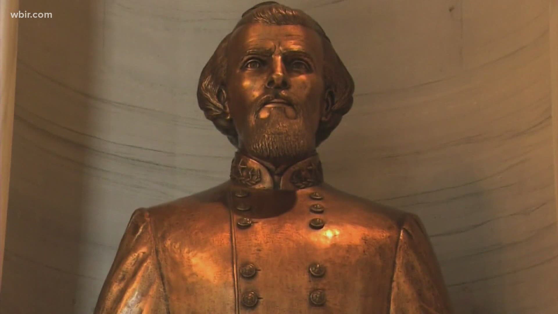Early KKK leader and Confederate general Nathan Bedford Forrest's bust is one step closer from being removed from capitol grounds and into the state museum.