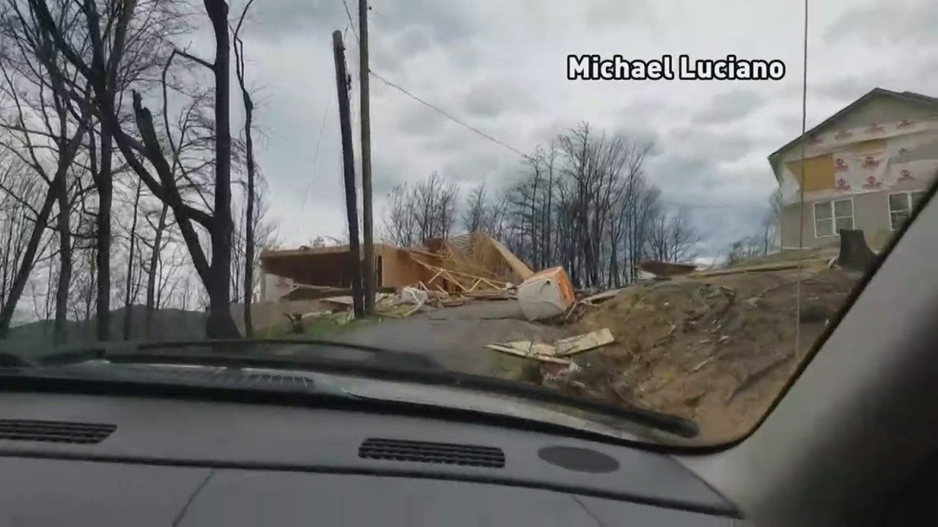 Construction efforts in the Chalet Village and Cobbly Nob communities  took a hit from high winds, according to resident Michael Luciano. He shared video and photos of the damage with WBIR.