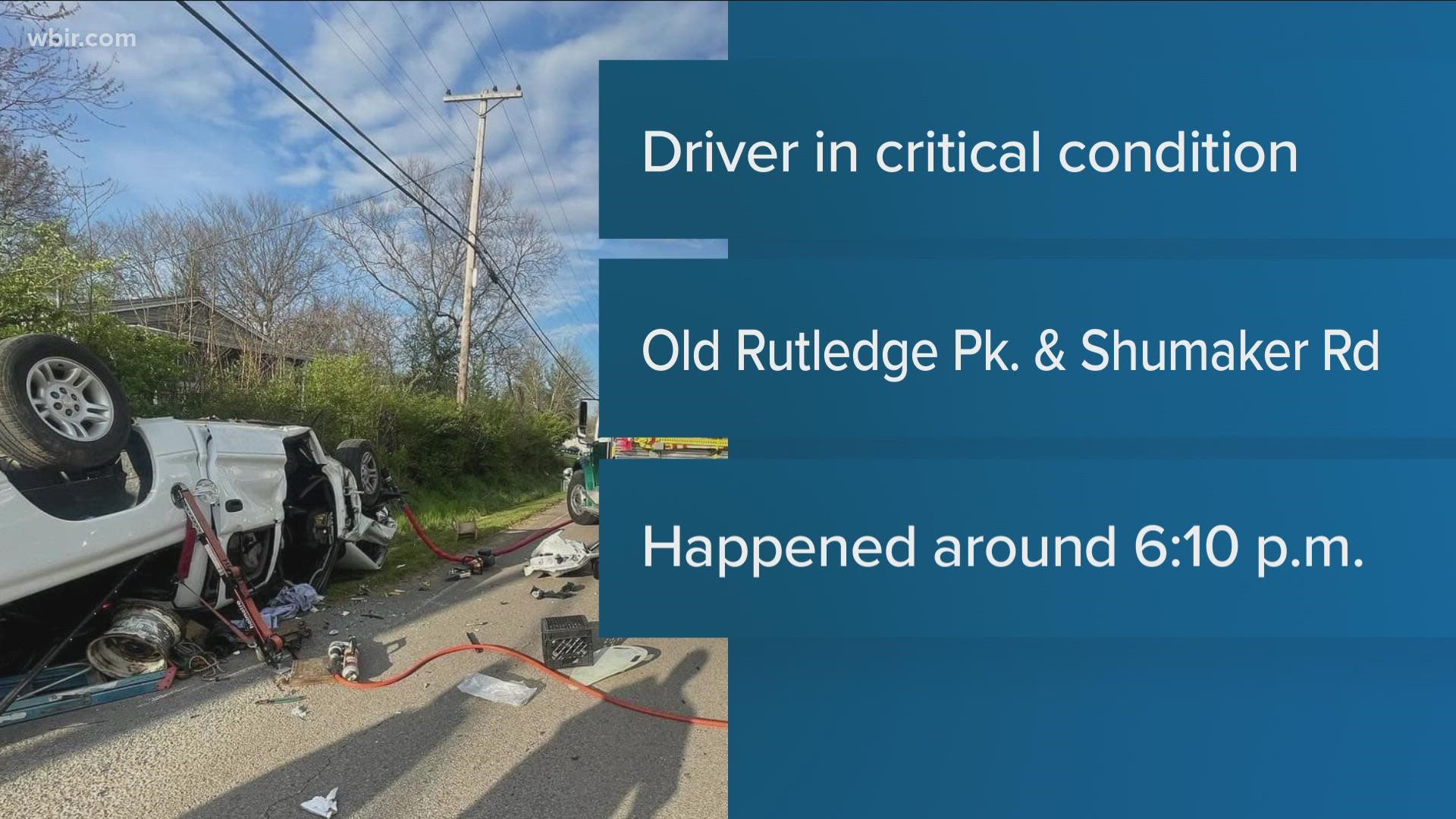 The driver was rescued by Knox County Rescue and Rural Metro Fire before being transported to UT Medical Center.