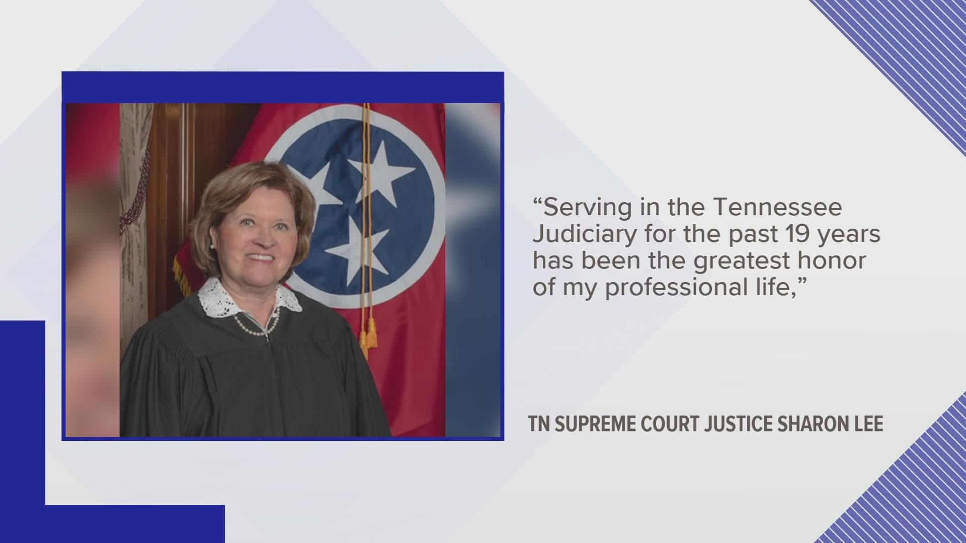 Lee is currently the longest-serving member of the Supreme Court and the only justice from East Tennessee.