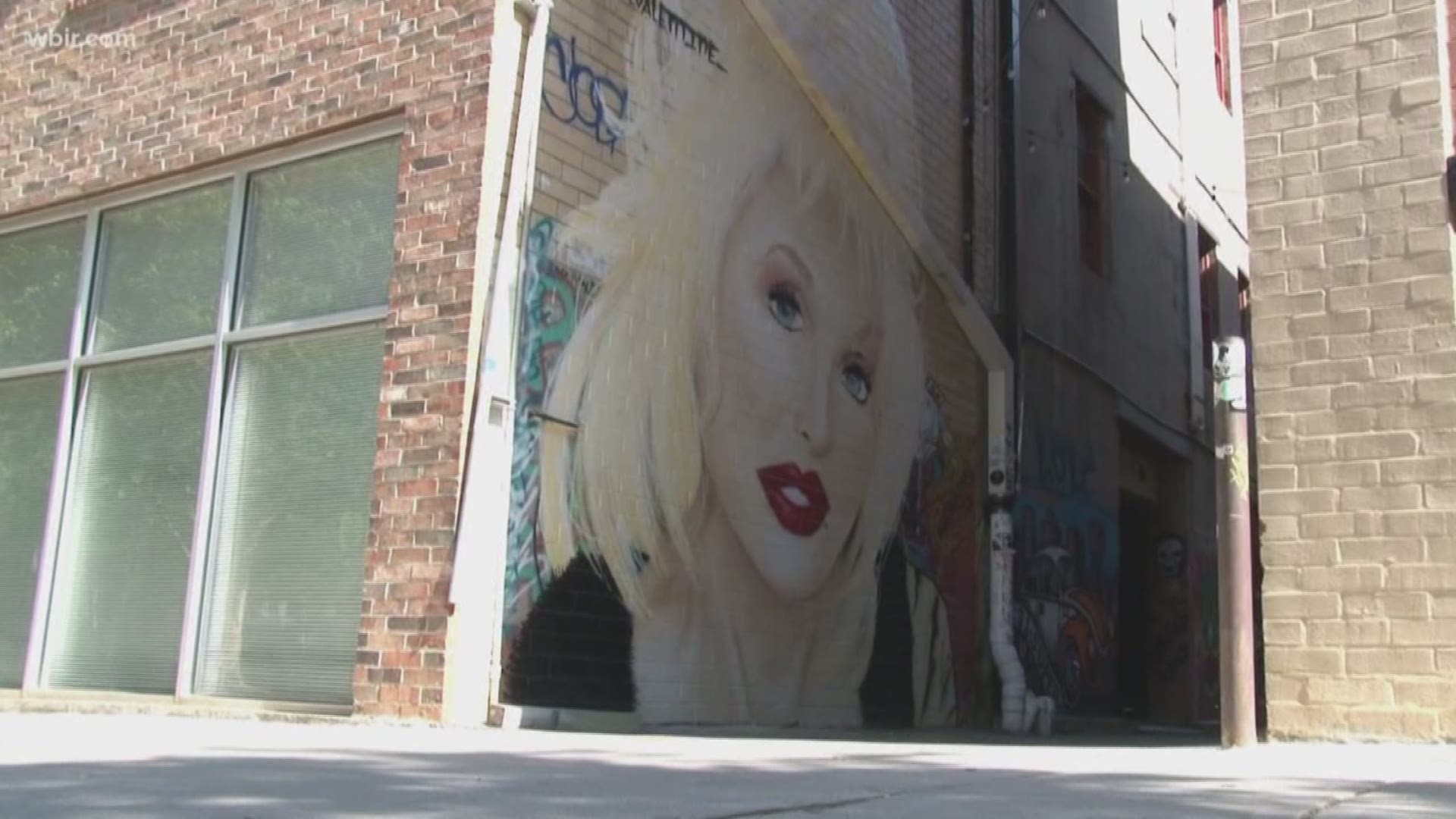 An artist worked 9 to 5 recently to light up Downtown Knoxville with a new mural featuring Sevierville's favorite daughter!