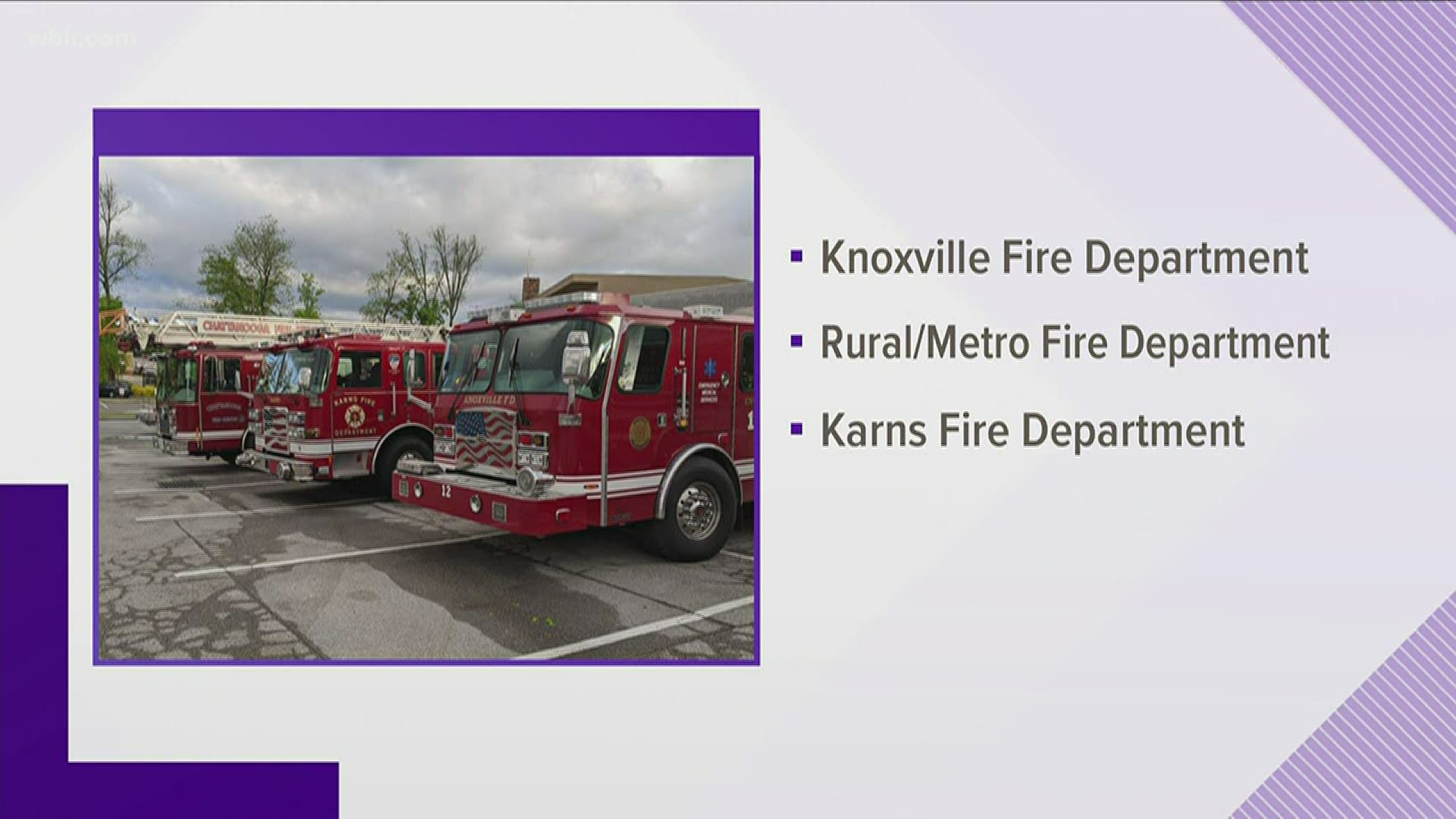 The Knoxville Fire Department, Rural Metro and the Karns Fire Department sent crews to Hamilton County.