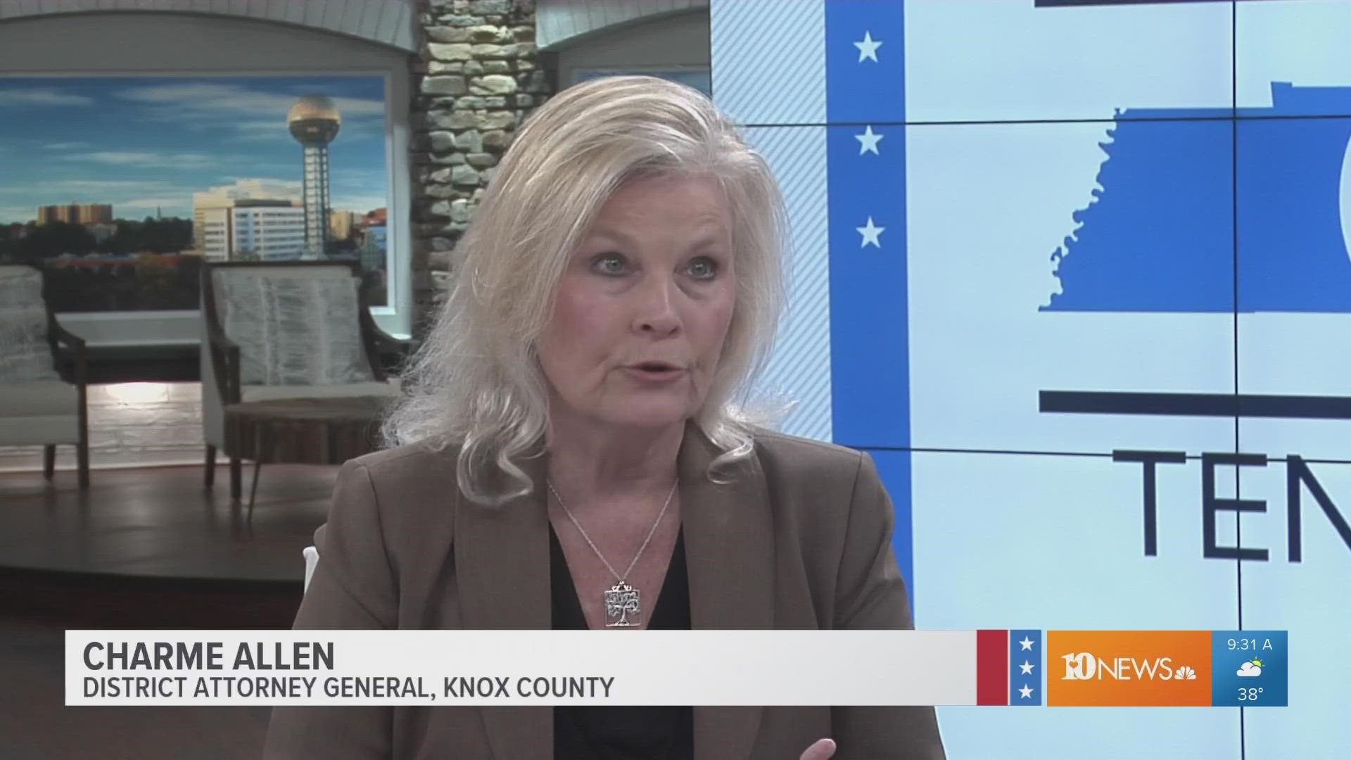 Knox County District Attorney General Charme Allen talks about legal matters.
