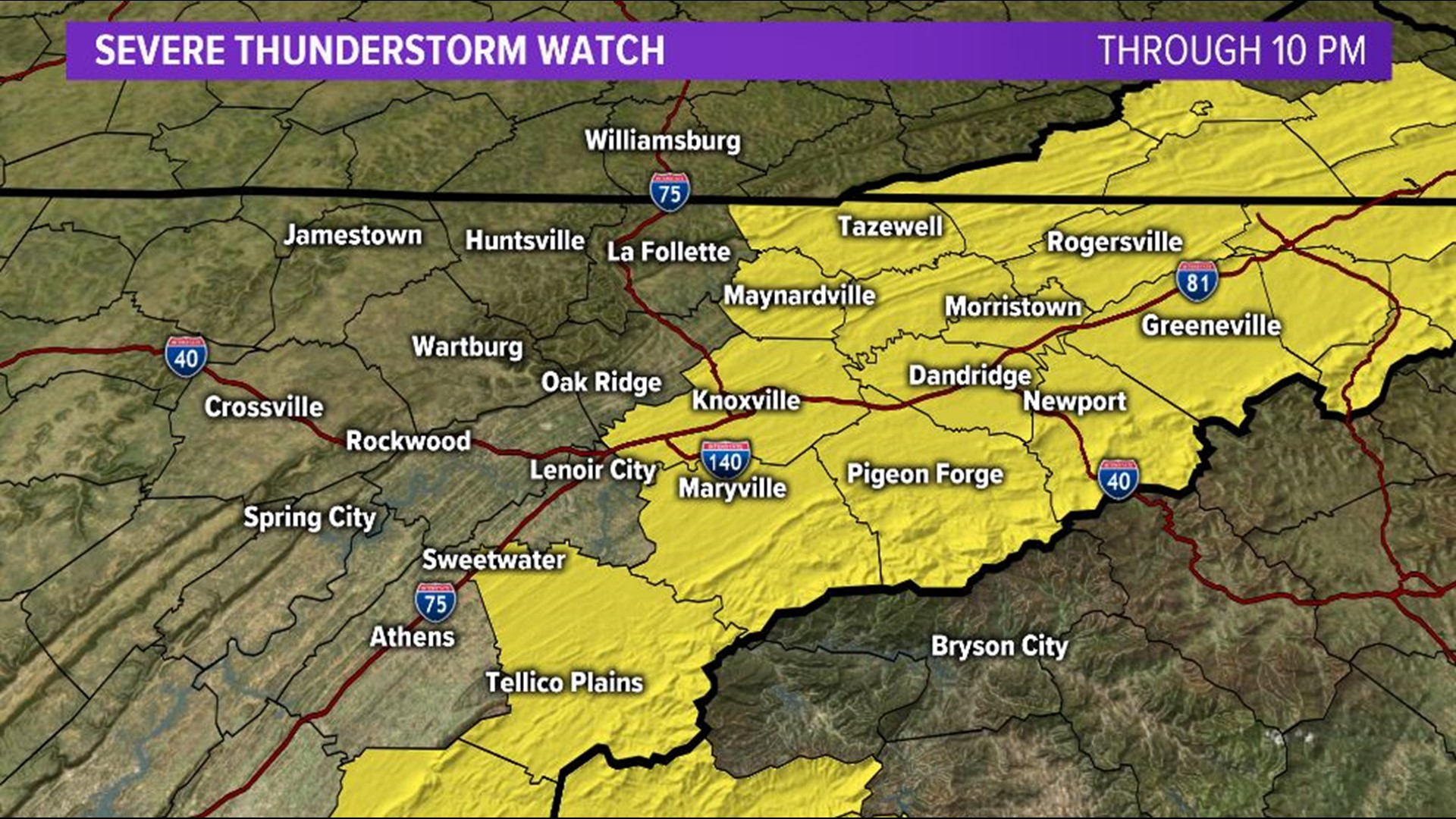 Severe weather is expected this afternoon; Counties in SE Kentucky ...