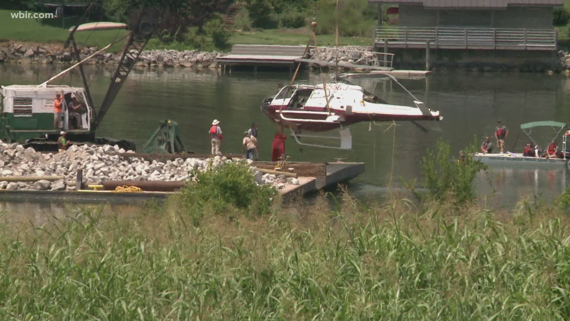 A man died on Monday night after the helicopter went down on the Tennessee River.