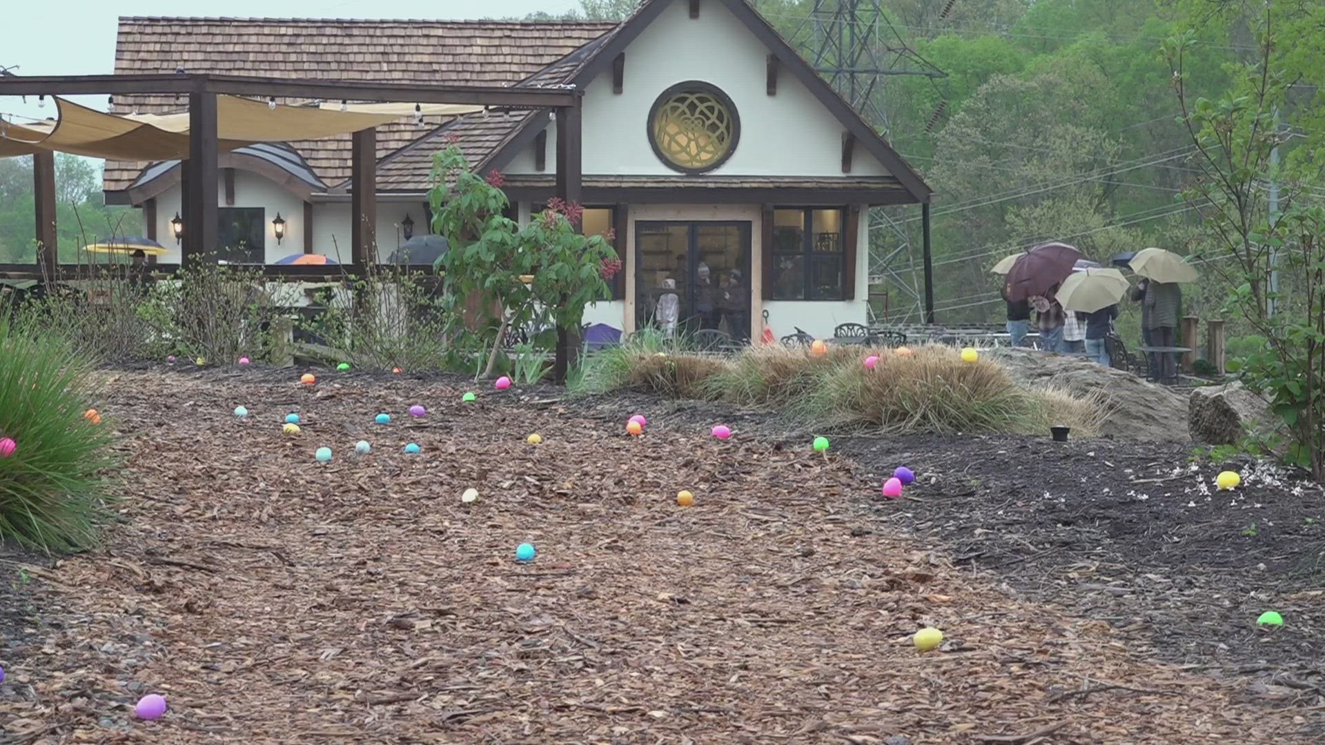 Families that went to Ancient Lore Village Saturday morning also had a chance to take a photo with the Easter Bunny.