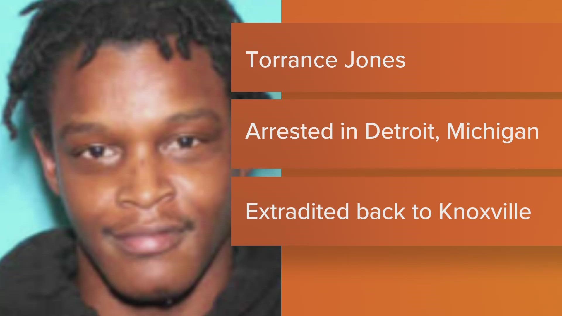 The Knoxville Police Department said Torrance Jones will soon be extradited back to Knoxville.
