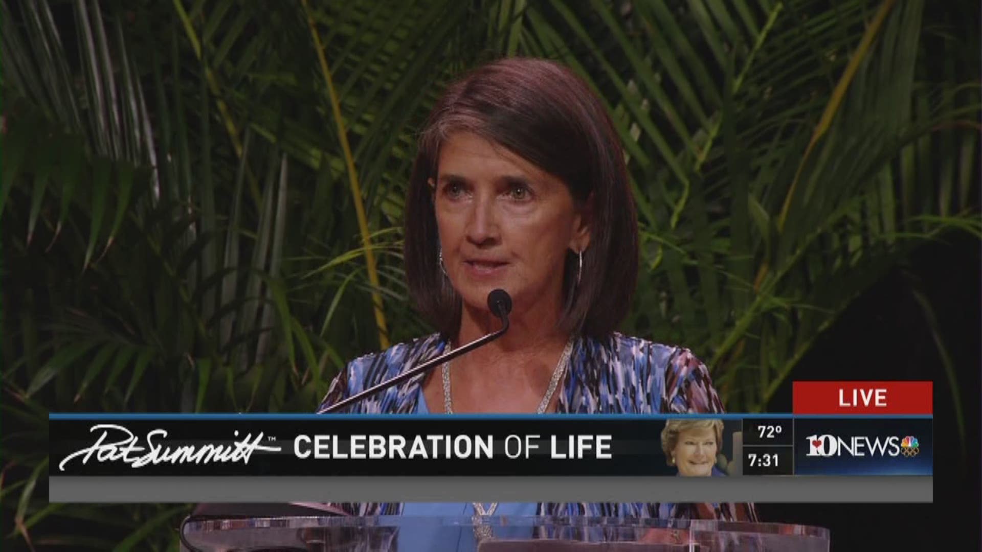 Mickie DeMoss talked about how Pat was a coach, friend, and family for so many.