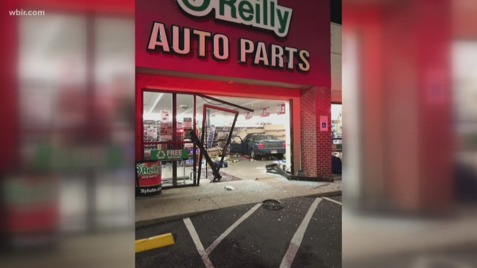 The driver was taken to the hospital after their car came crashing into an auto store of Maynardville Highway.