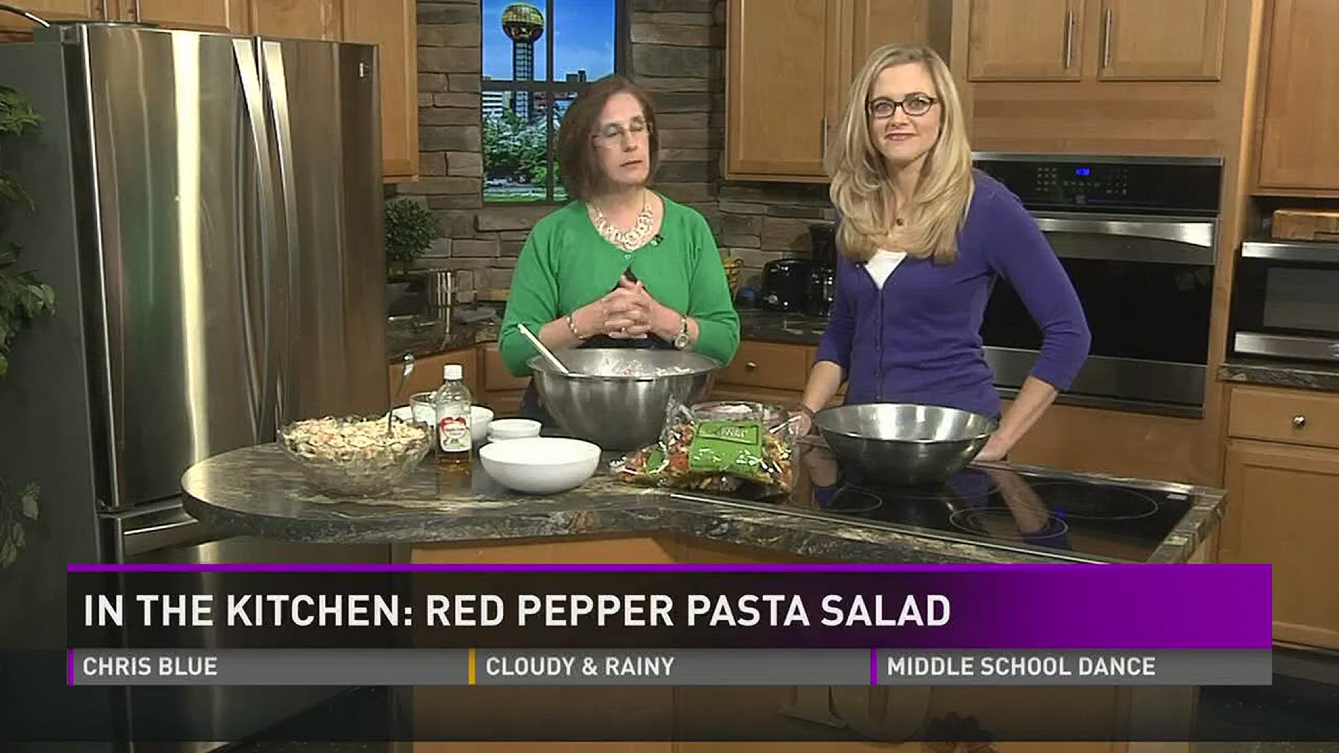 May 23, 2017: Betty Henry with B & G Catering makes a red pepper pasta salad.