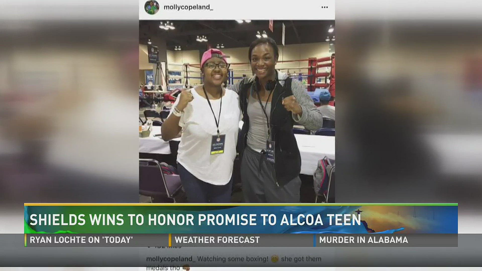 USA Boxer Claressa Shields wins back-to-back gold medals to honor promise she made to Alcoa teen Hannah Tate before Tate died from cancer.