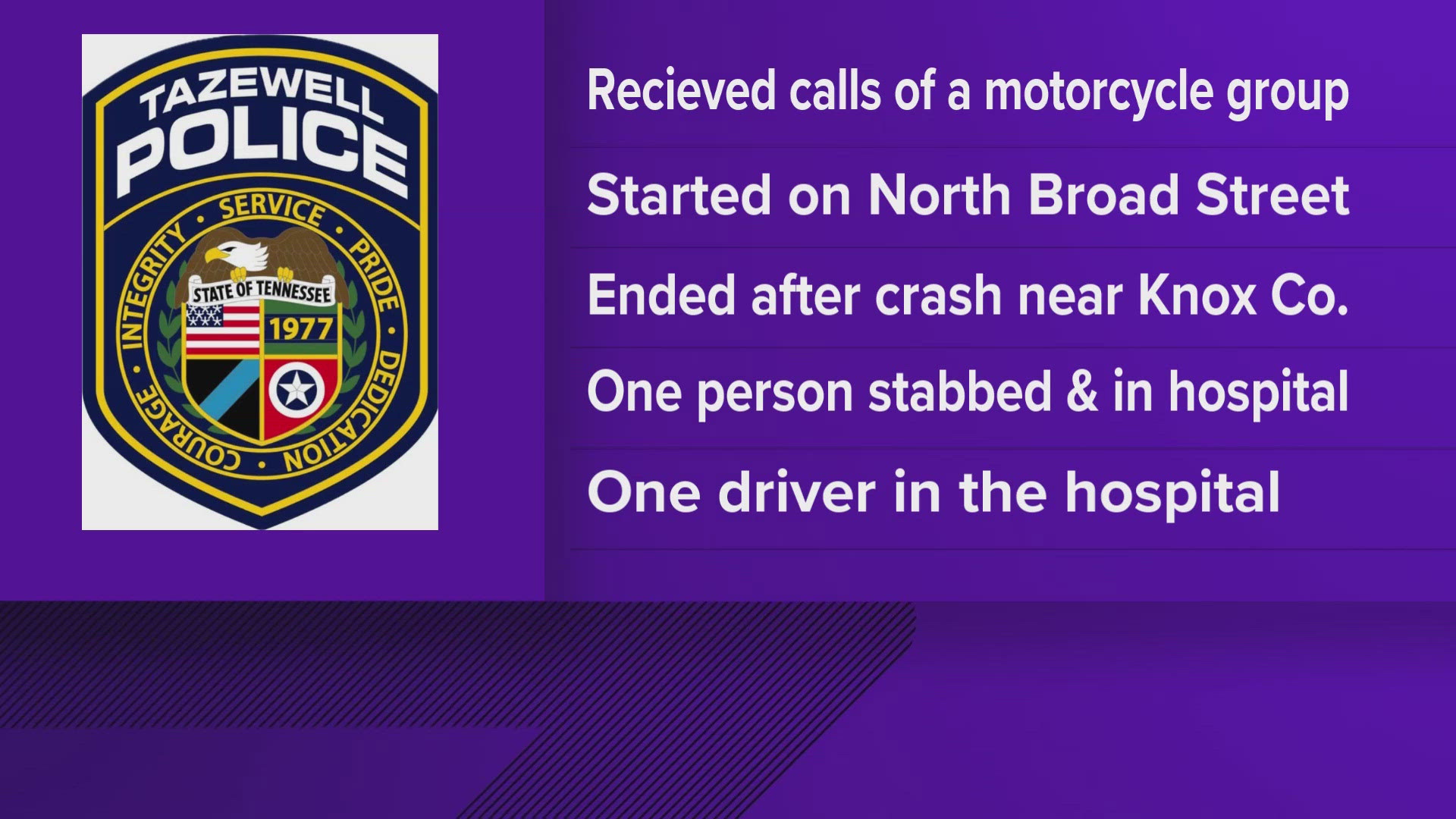 Tazewell stabbing prompts police pursuit with Pagan's Motorcycle Club  members across county lines, image size:1920x1080