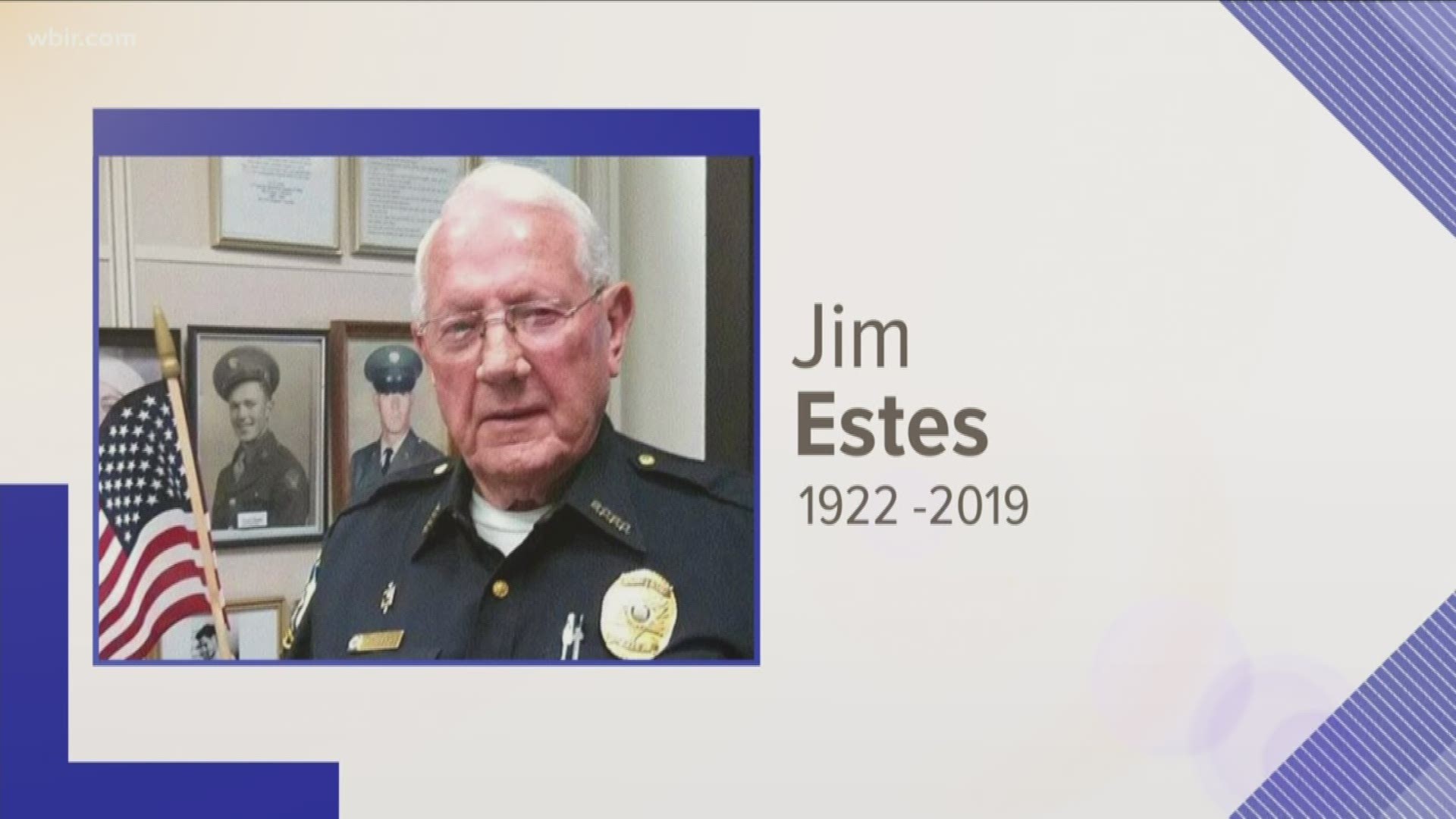 Jim Estes passed away on Friday at 97. He was a deputy with the Blount County Sheriff's Office from 1994 to 2011 and continued part-time until 2013.