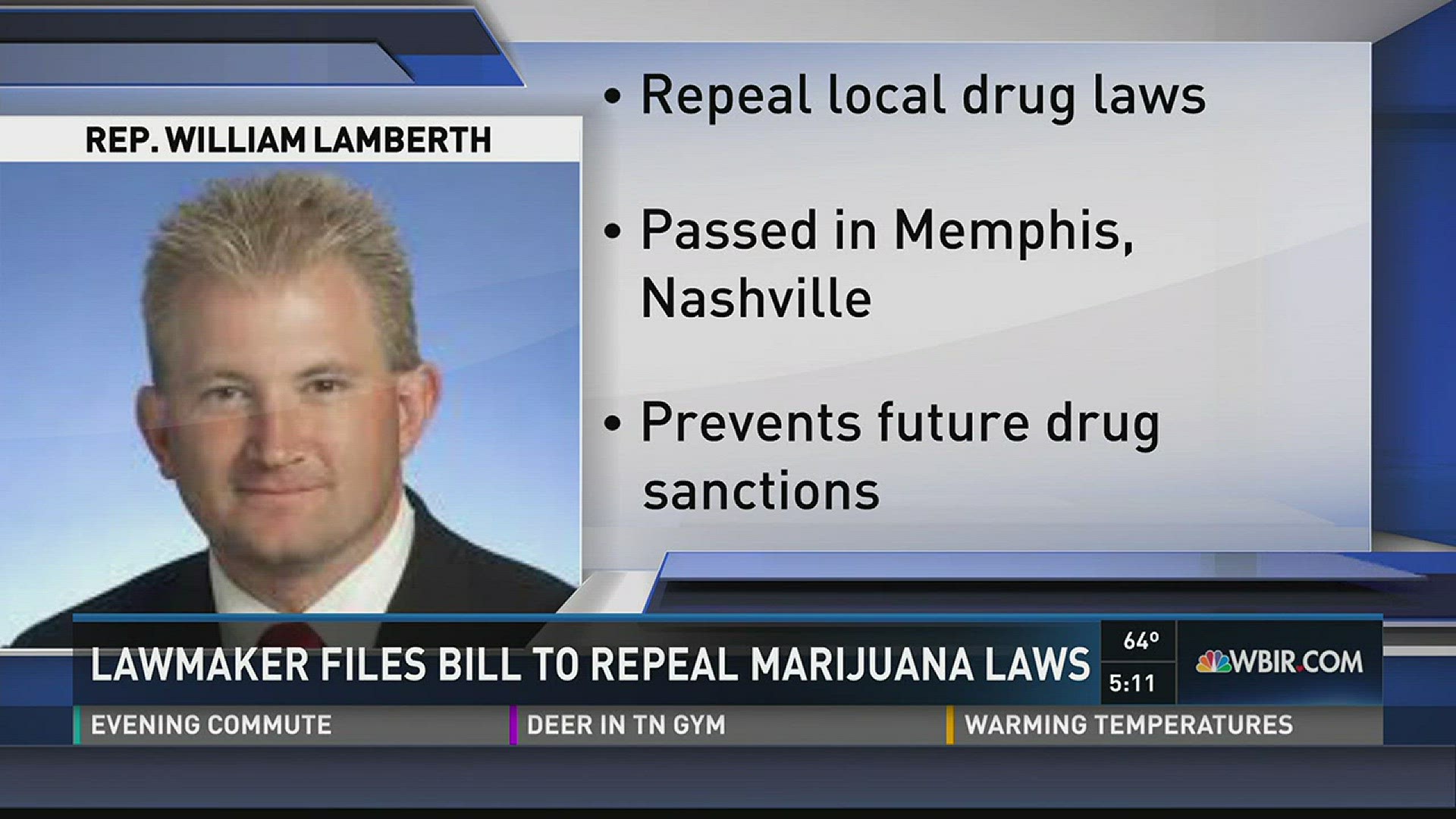Jan. 31, 2017: A Tennessee lawmaker wants to do away with ordinances decriminalizing marijuana in two major cities.
