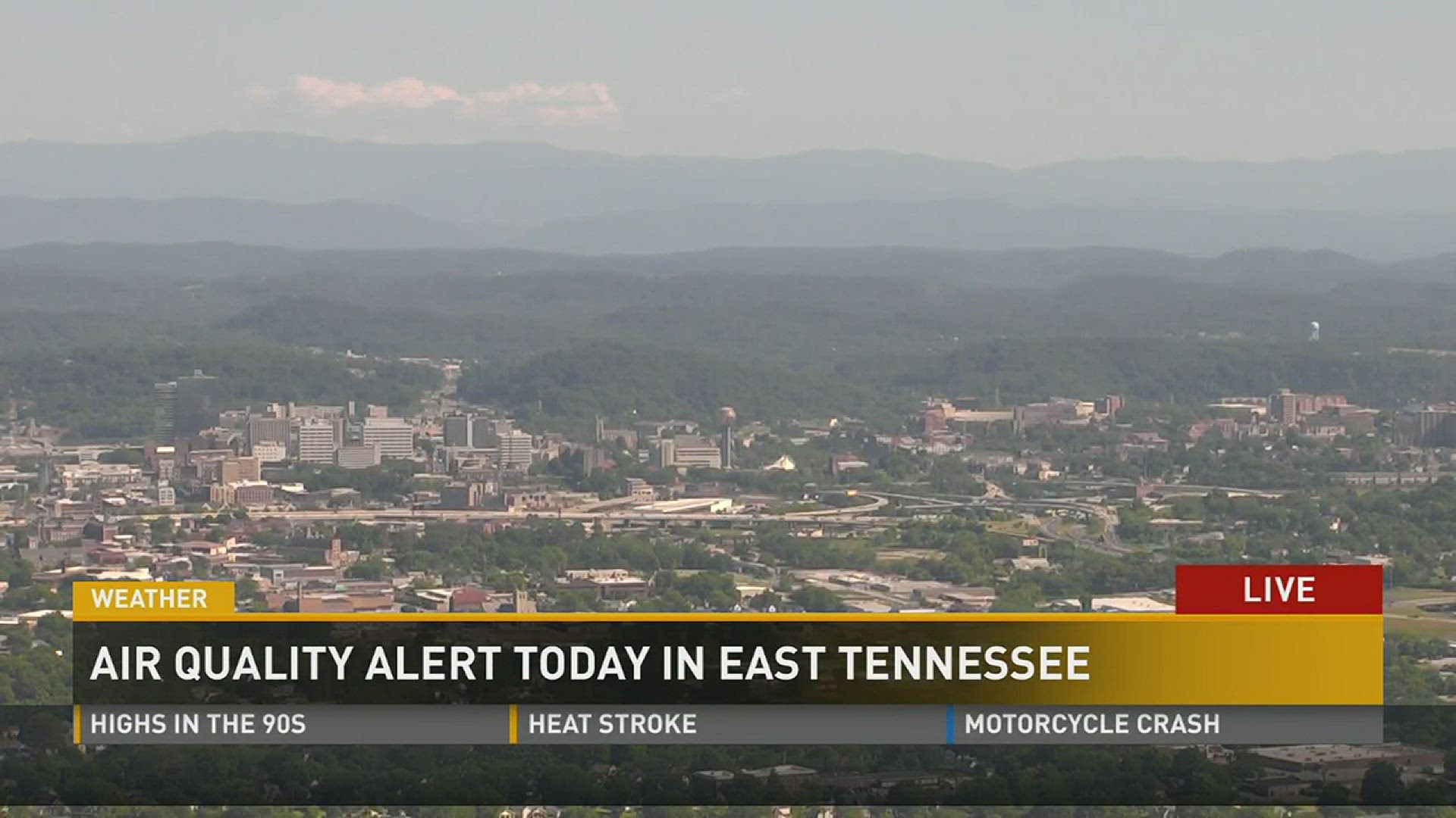 The EPA alerted people in Knoxville of low air quality.