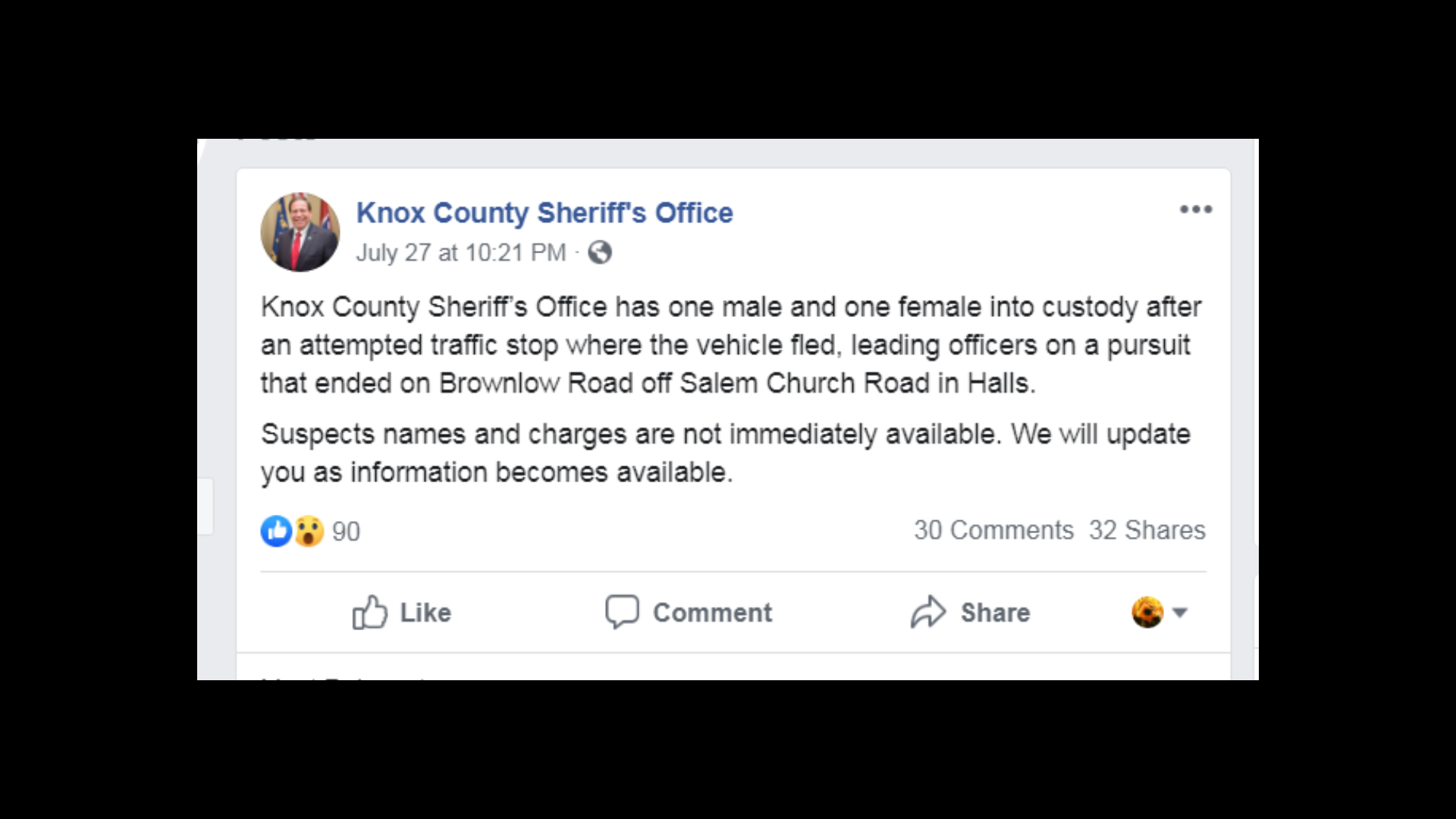 Man dies after weekend pursuit involving KCSO deputies; KPD now ...