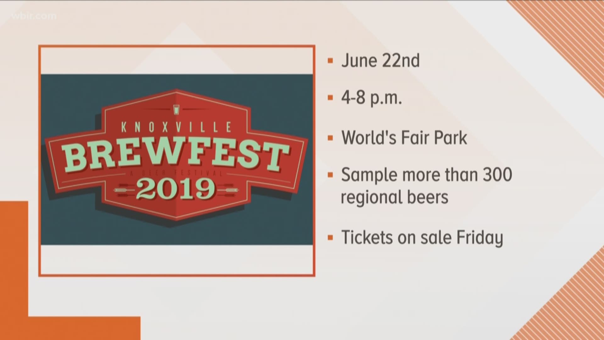 Knoxville Brewfest announced it'll be back on June 22nd.