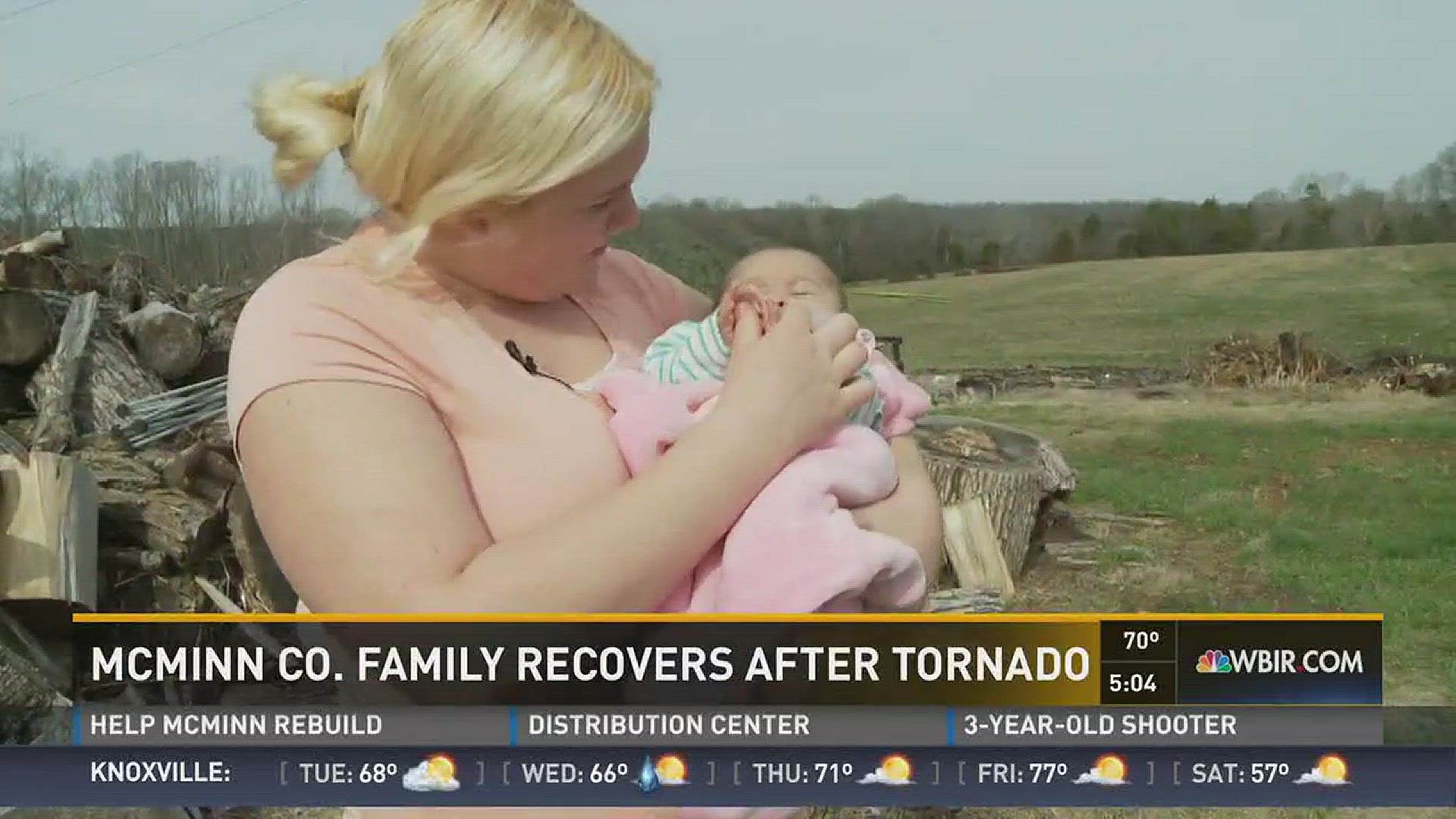The Newman family says it's a miracle they're even alive. They were caught in the middle of the tornado. The high winds threw them 300 feet from their house. Mom Amber Newman was 39 weeks pregnant at the time.