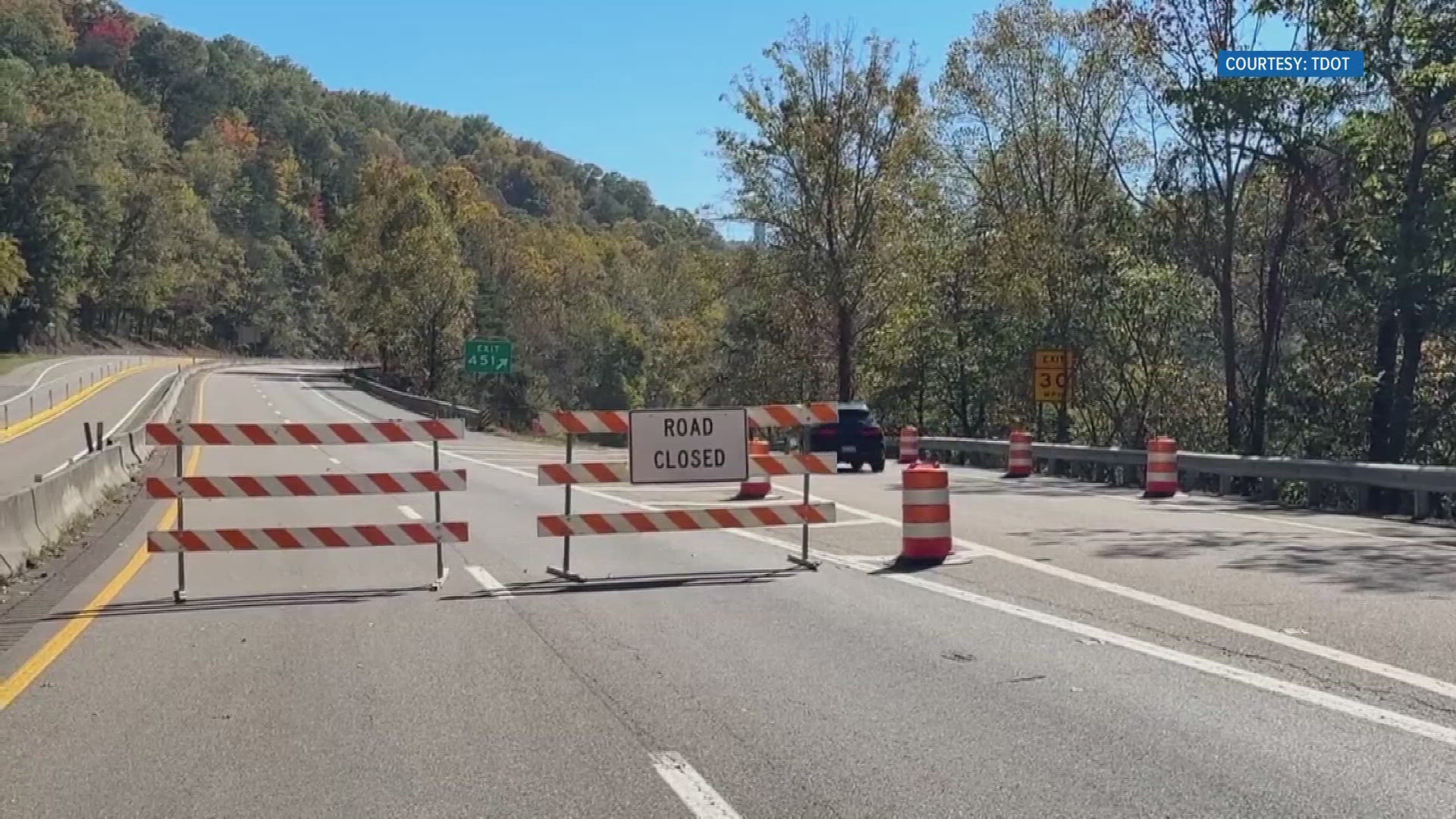 Part of I-40 is back open to local traffic only, and the highway remains closed between Tennessee and North Carolina.