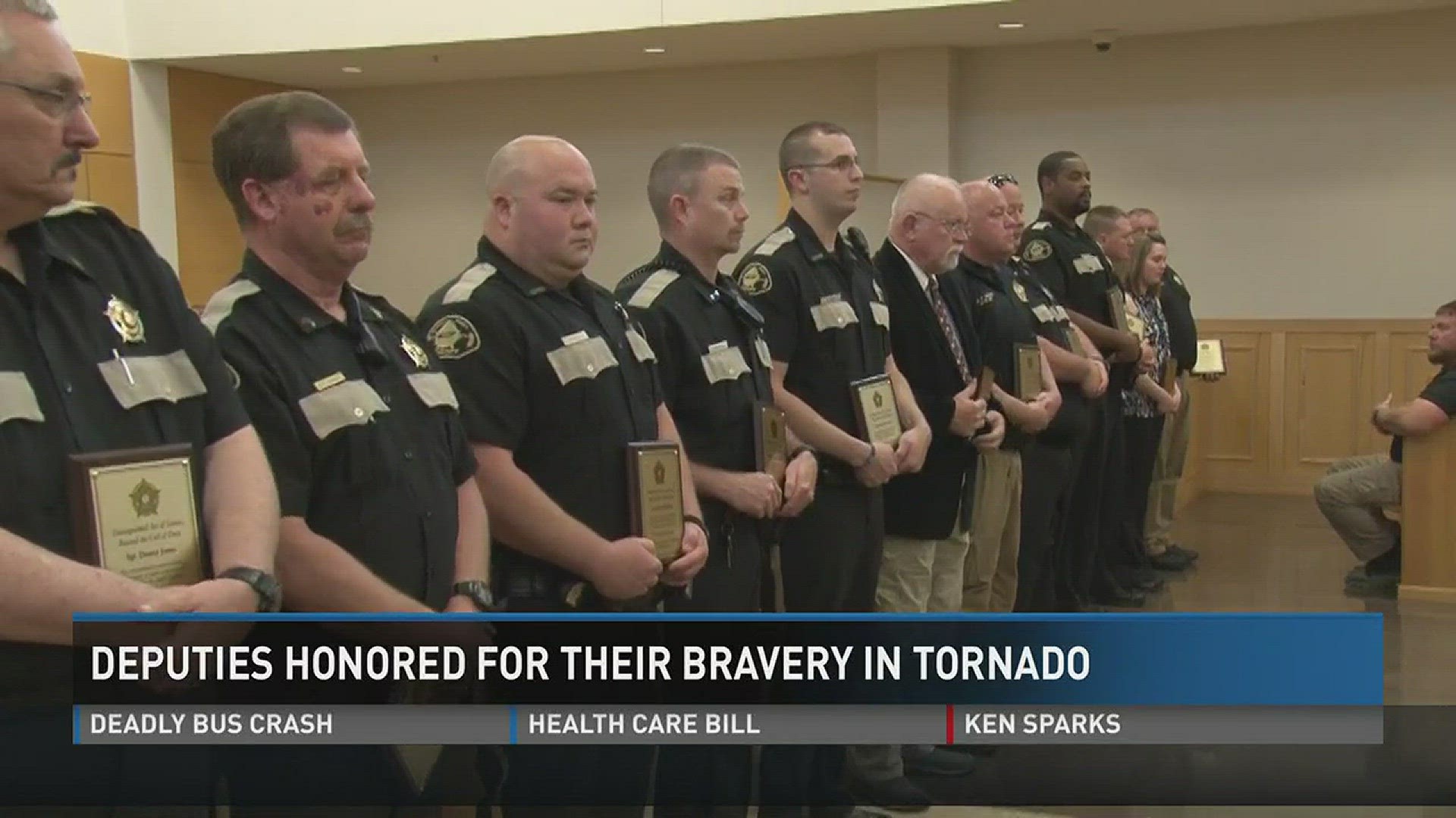 March 29, 2017: Four months after an EF-2 tornado tore through McMinn County, several McMinn County Sheriff's Office deputies are being honored for their actions during the devastation.