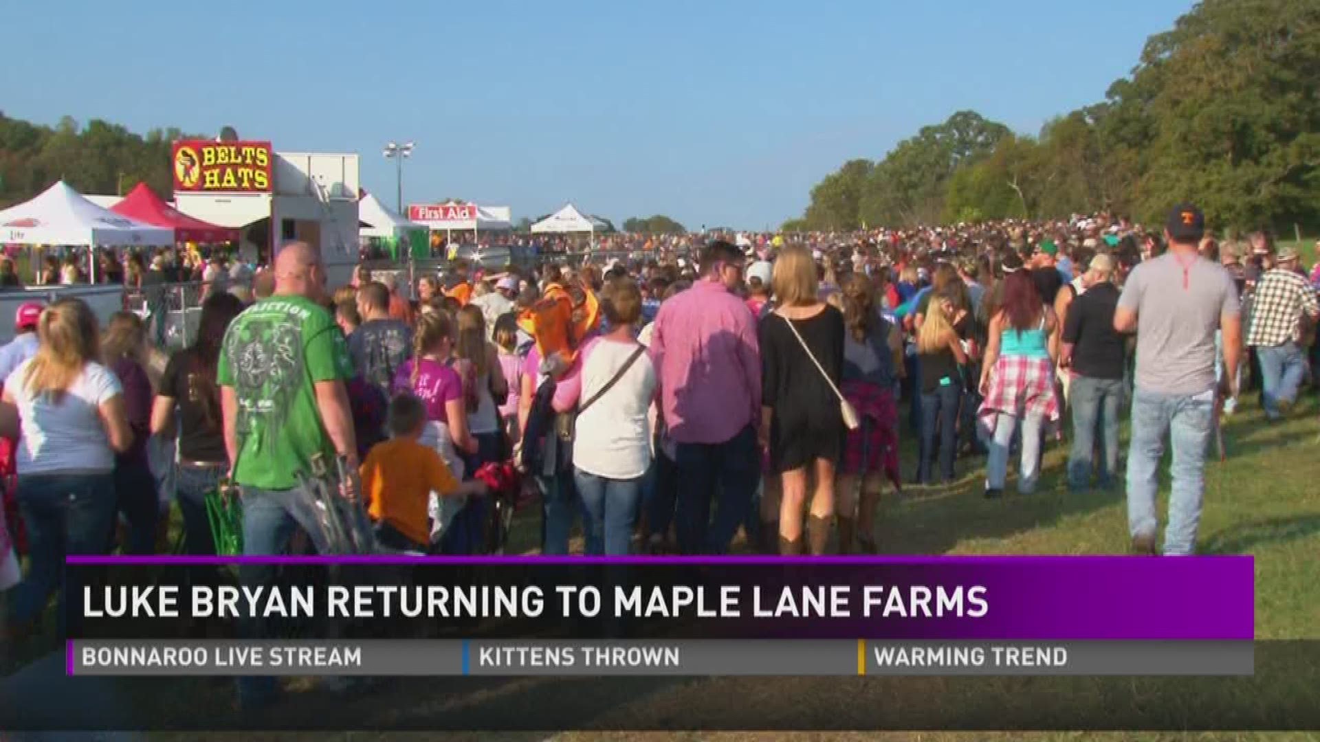 Luke Bryan will be returning to Maple Lane Farms as part of his 2016 Farm Tour.