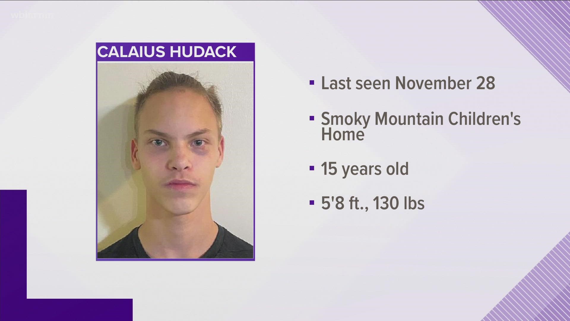 Sevierville Police say that Calaius Hudack left the Smoky Mountain Children's Home on November 28 has been missing since.