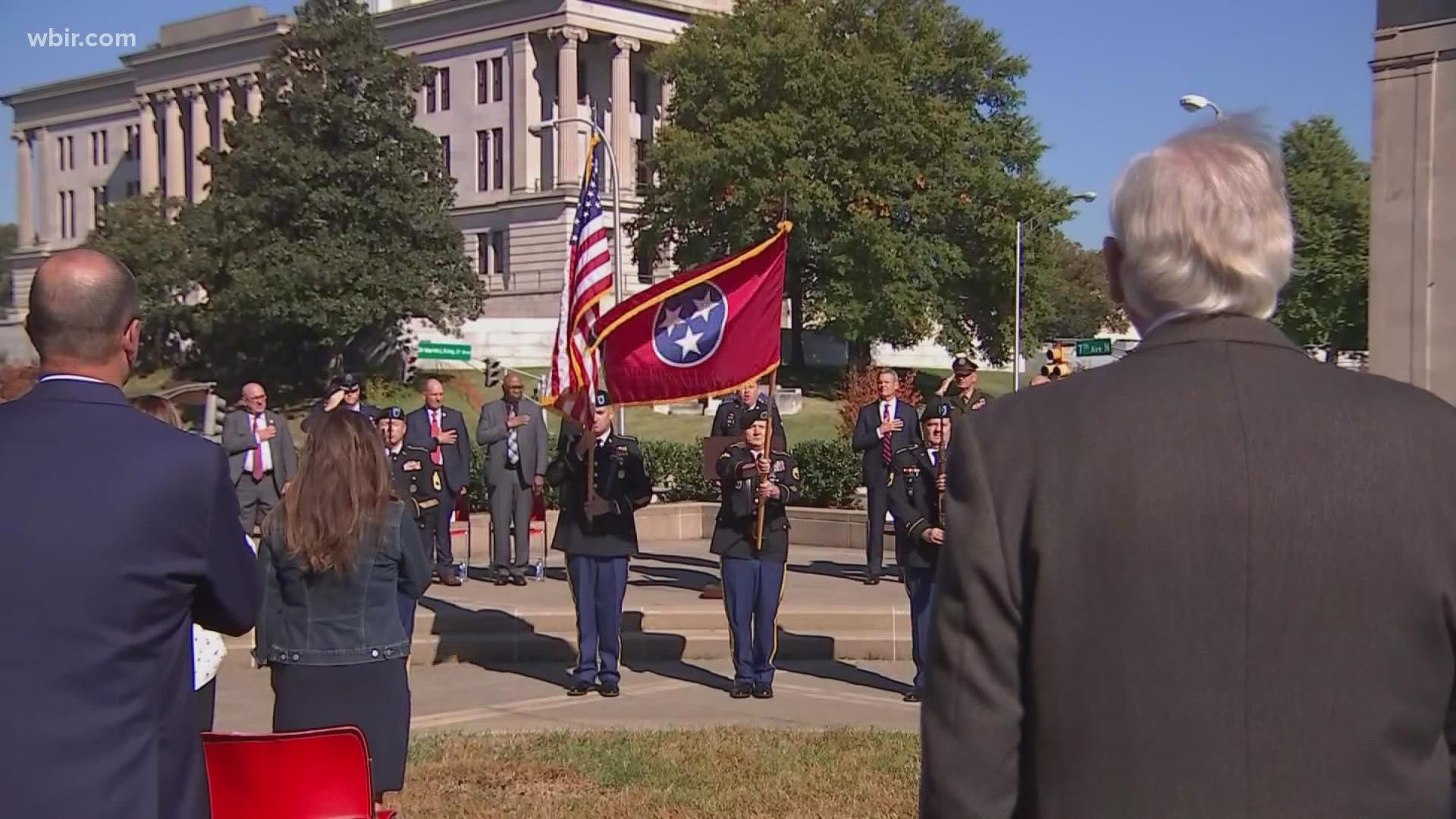 Tennessee Governor Bill Lee honored military veterans across the state at a special ceremony Wednesday.