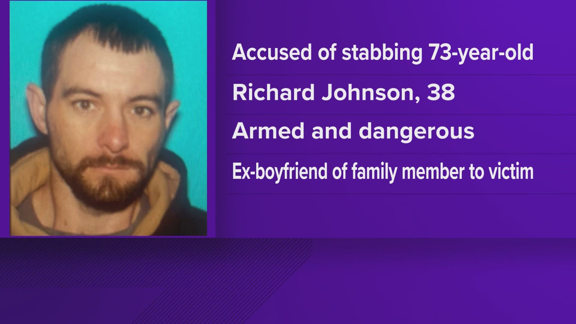 The man, Richard Johnson, is considered armed and dangerous. Deputies said he was an ex-boyfriend of a family member of the victim.