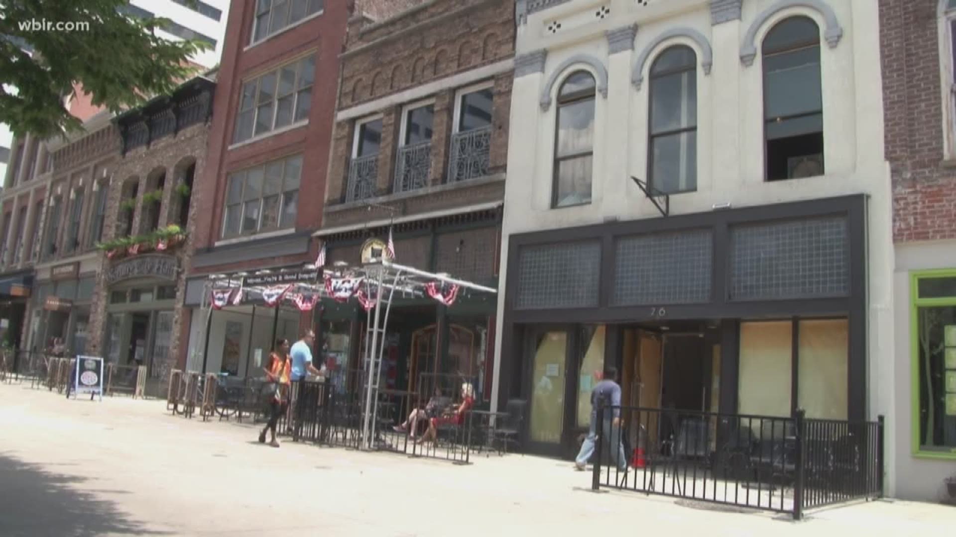 Knoxville property owner Scott West hopes to have his new sports bar and crystal themed bar open in Market Square by football season. July 9, 2018.