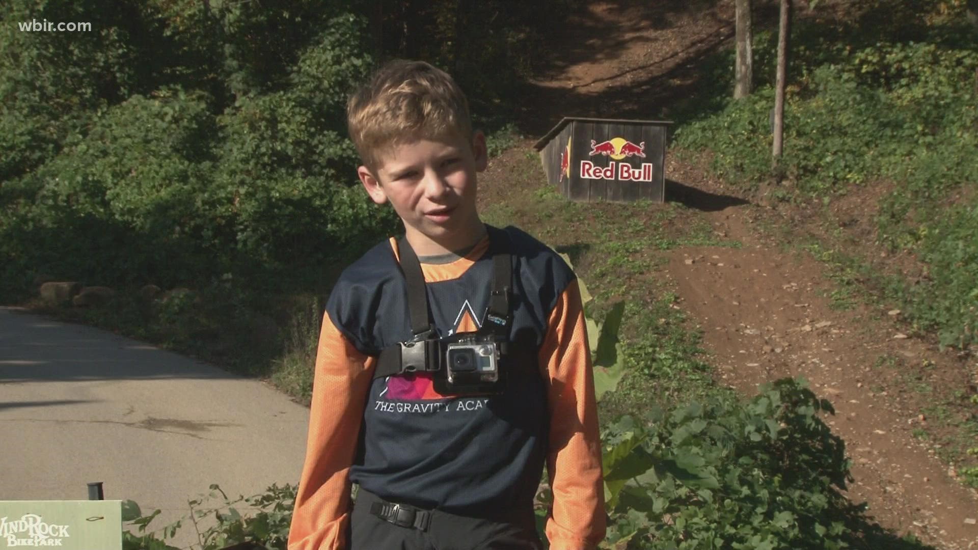 On most days you will find one 12-year-old Knoxville boy, not on the baseball field or playing video games, but high on a mountain top on two wheels.
