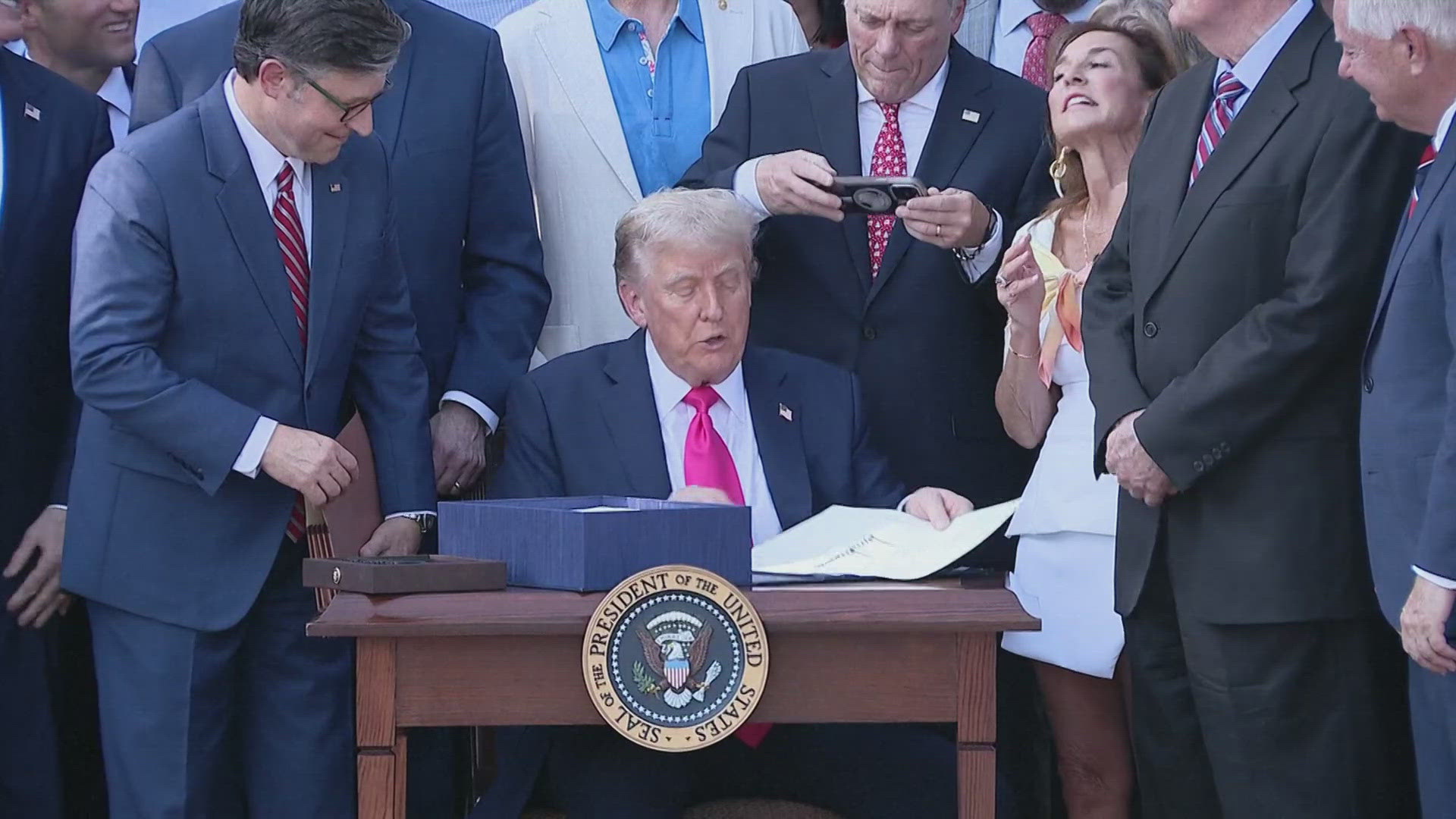President Trump signed the bill into law on the Fourth of July. The bill includes tax cuts, cuts to Medicaid funding and increases border control funding. 