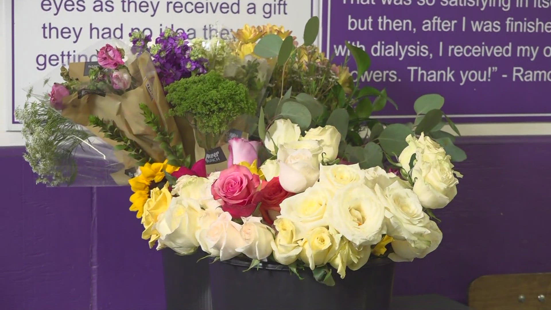 Random Acts of Flowers improves the emotional health and well-being of individuals in healthcare facilities.