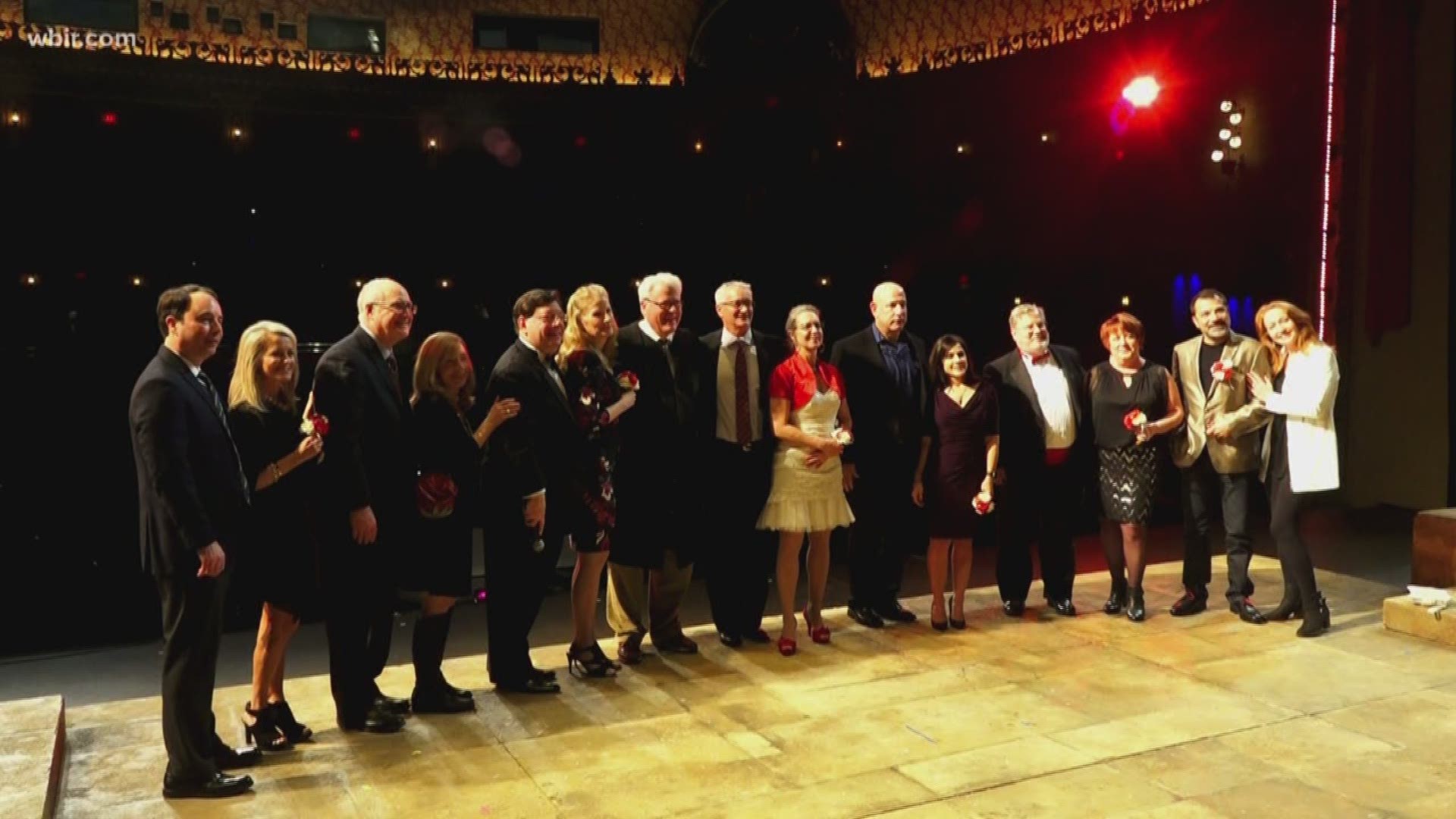 Seven couples renewed their vows on the Tennessee Theatre stage tonight.