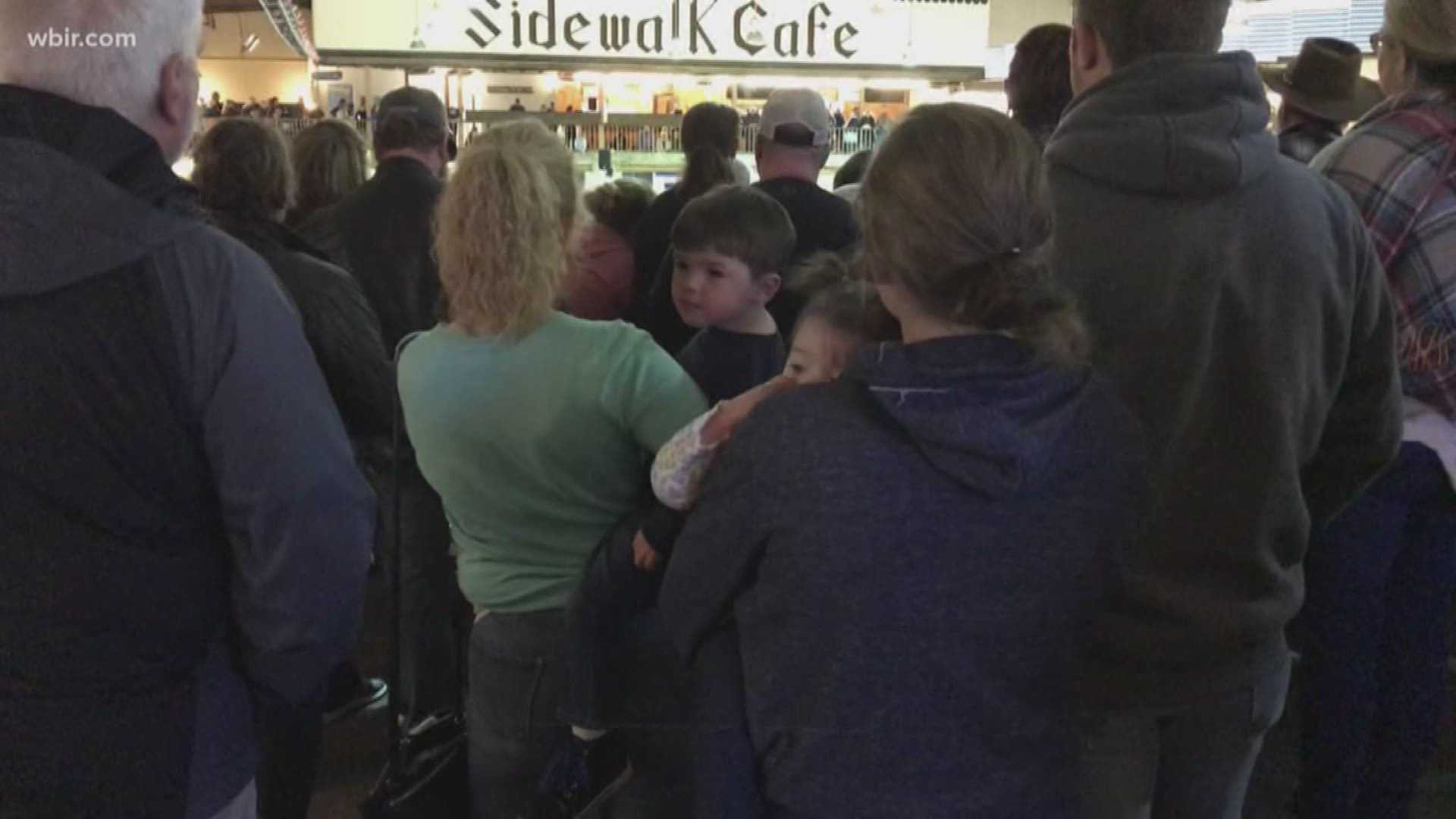 Hundreds of people packed the inside of Ober Gatlinburg after sunrise service was rained out.