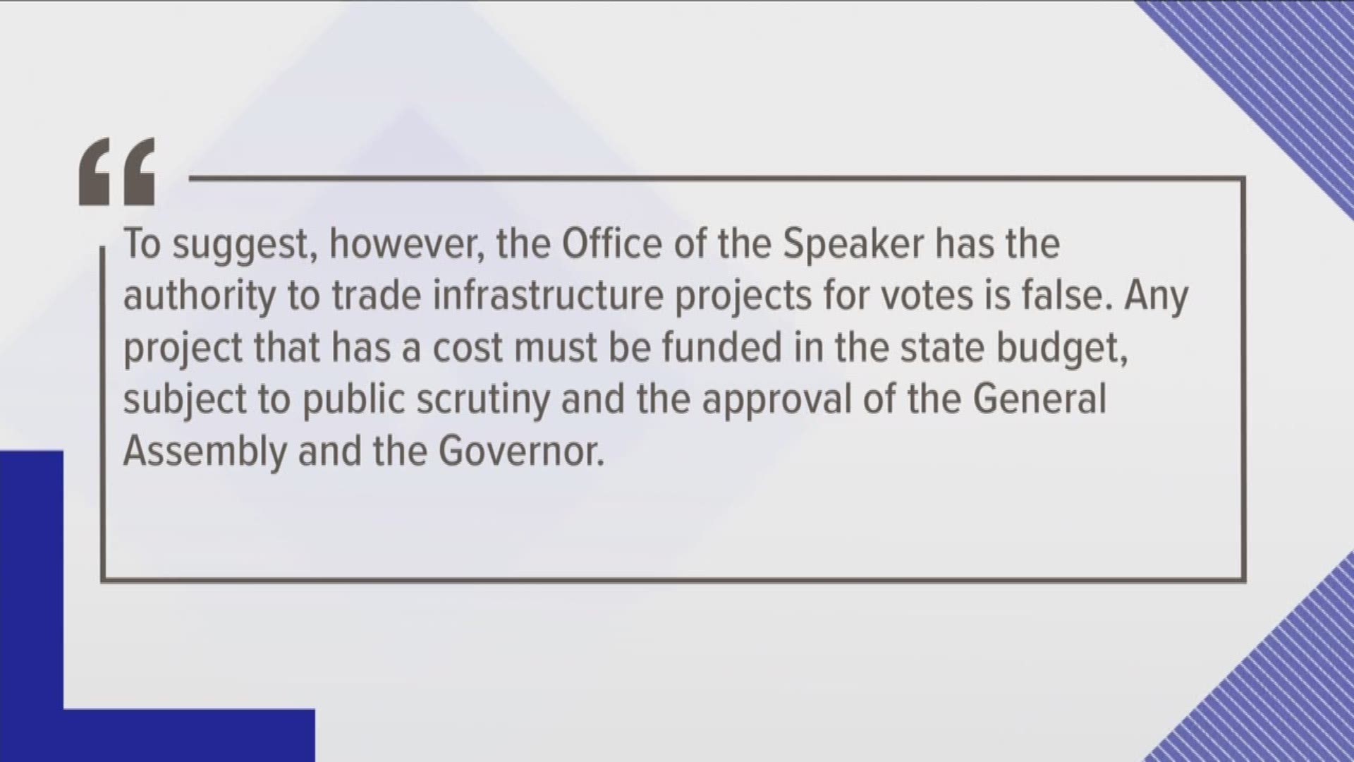 House Speaker Glen Casada denied allegations that his office promised projects for members' districts if they voted in favor of the Educational Savings Account bill.